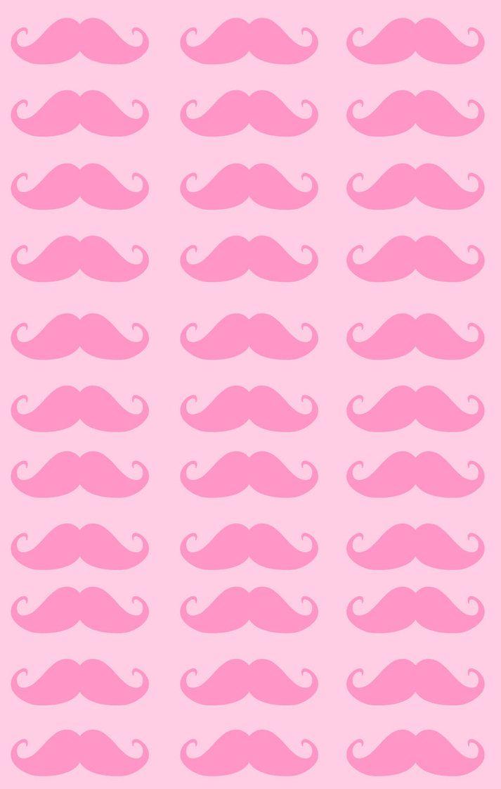 713x1121 Cute Mustache Wallpaper Pink