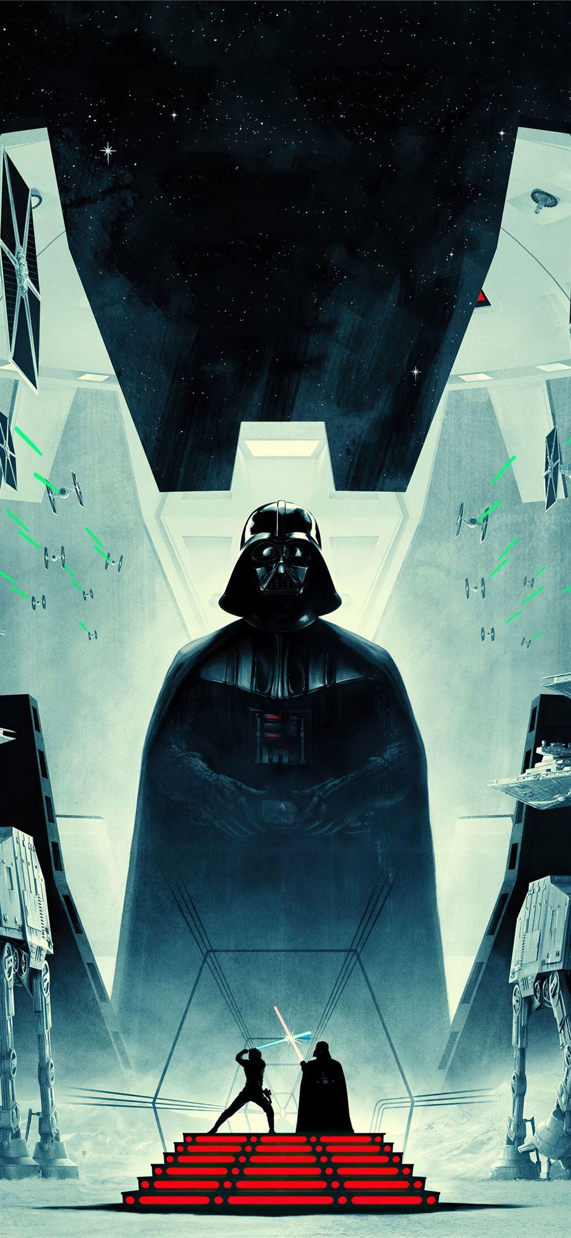 1125x2436 star wars rey kylo ren darth vader .