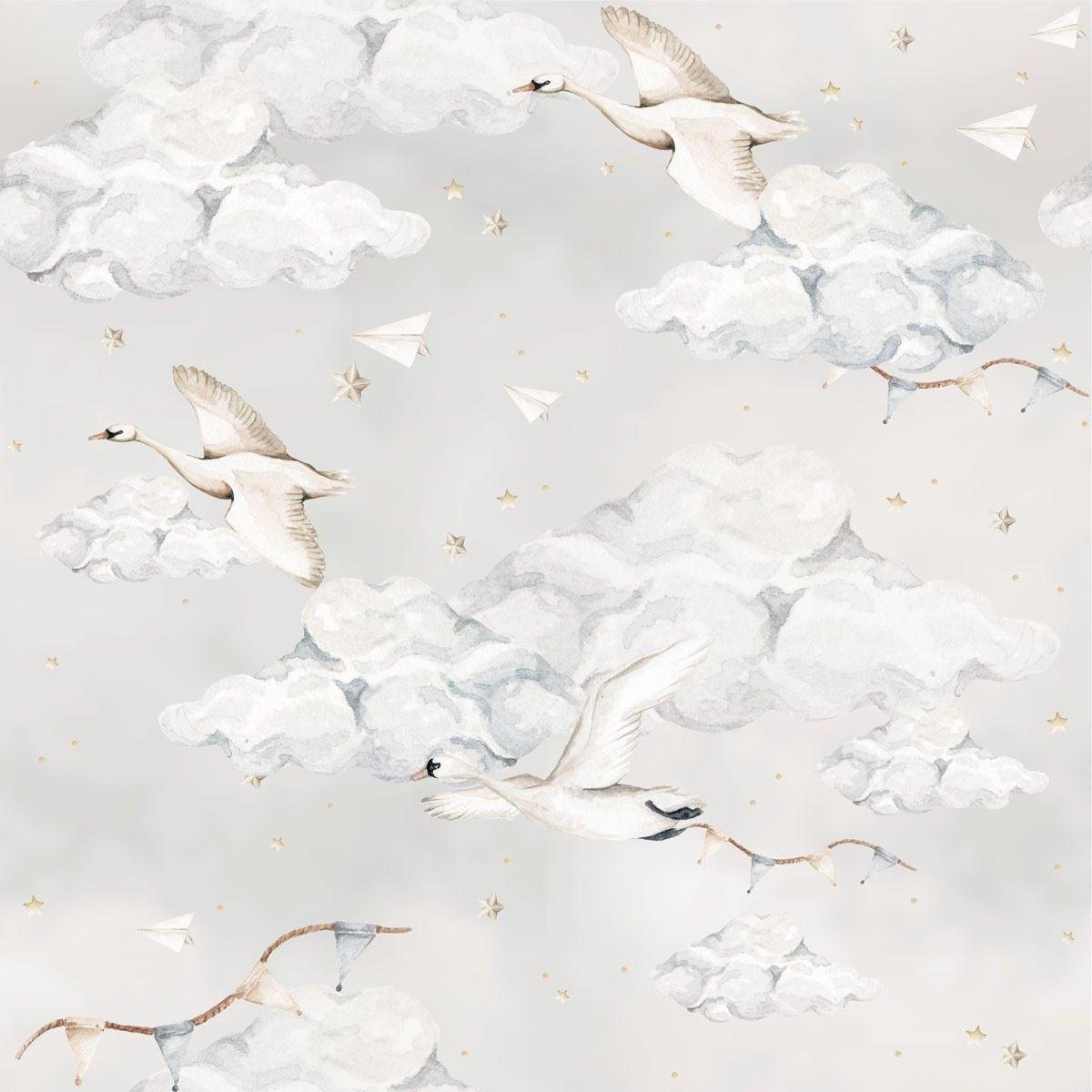 1200x1200 Magic Swans Wallpaper .bluealmonds.co.uk