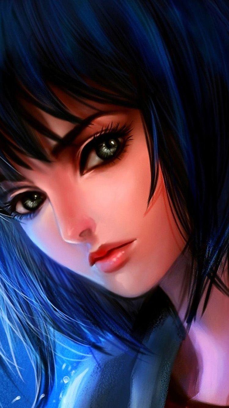 750x1334 3D Anime Girl HD Wallpaper .