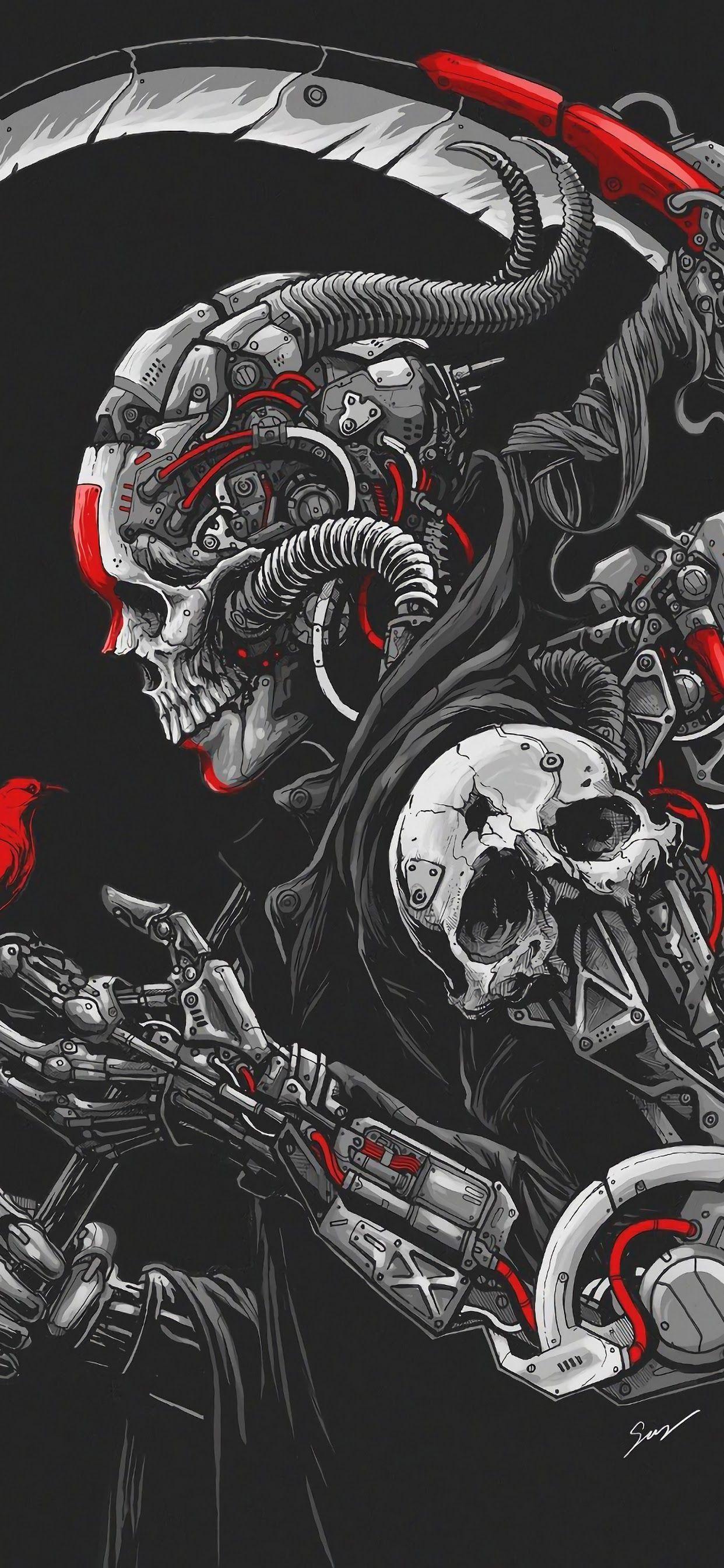 1242x2688 Skull iPhone Background