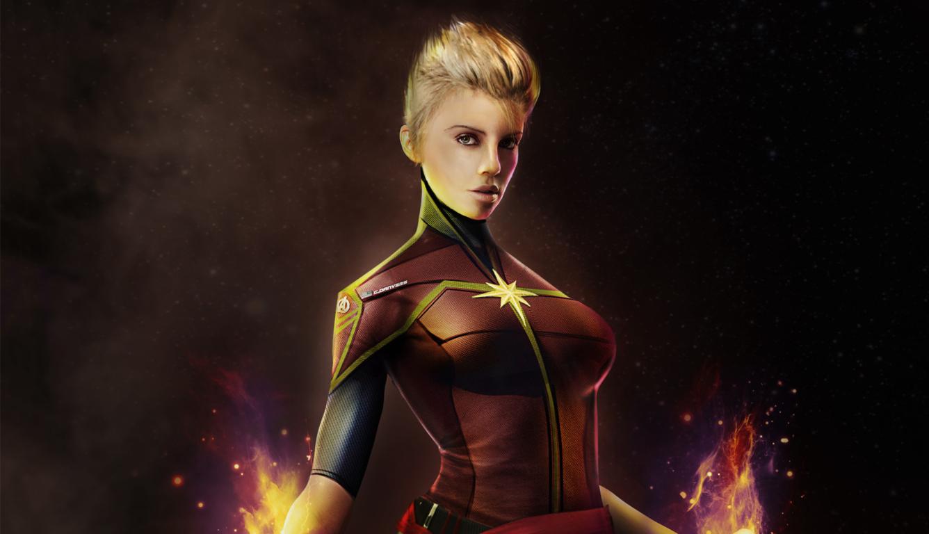 1336x768 Captain Marvel Comic Art HD .