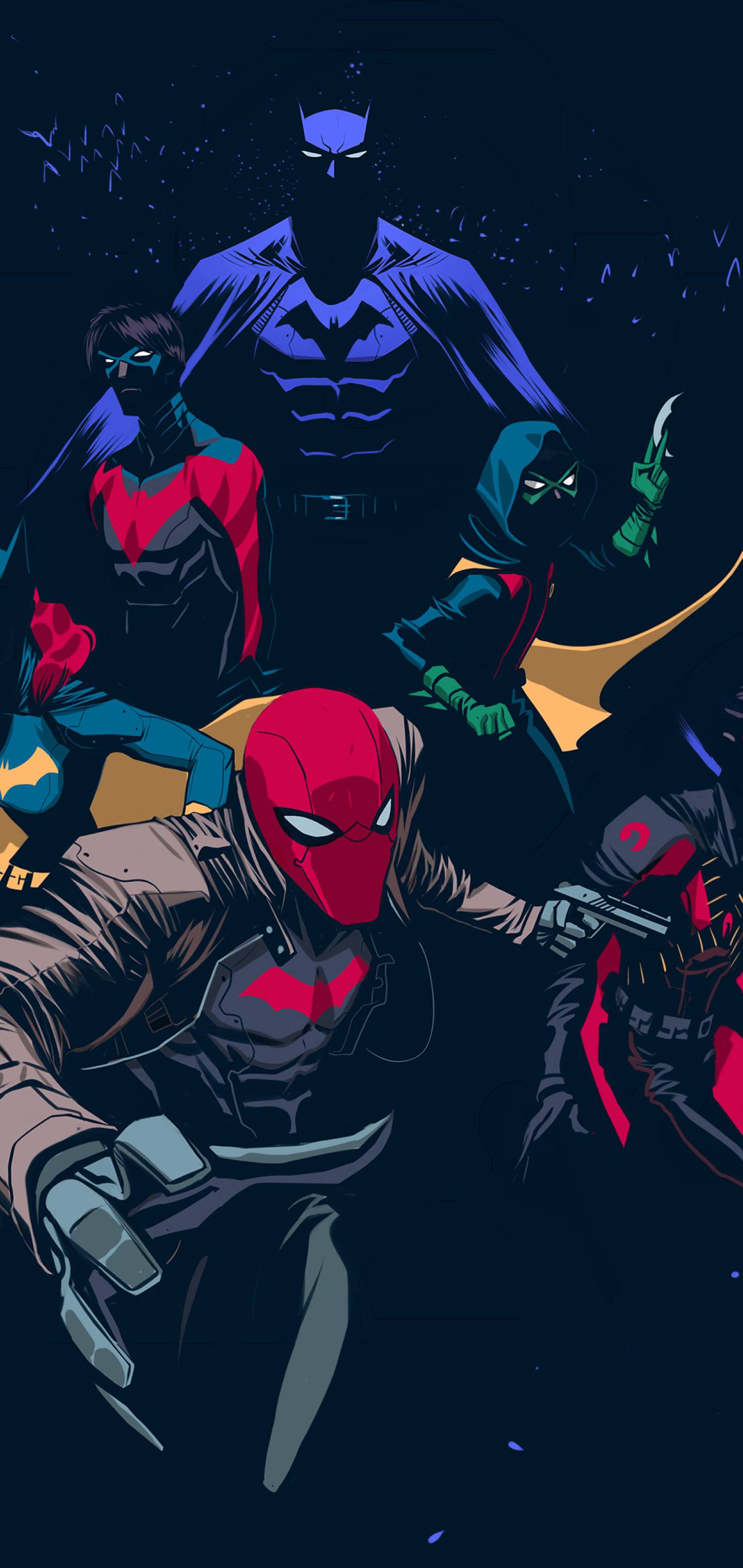1440x3040 Batman Family Minimalist .