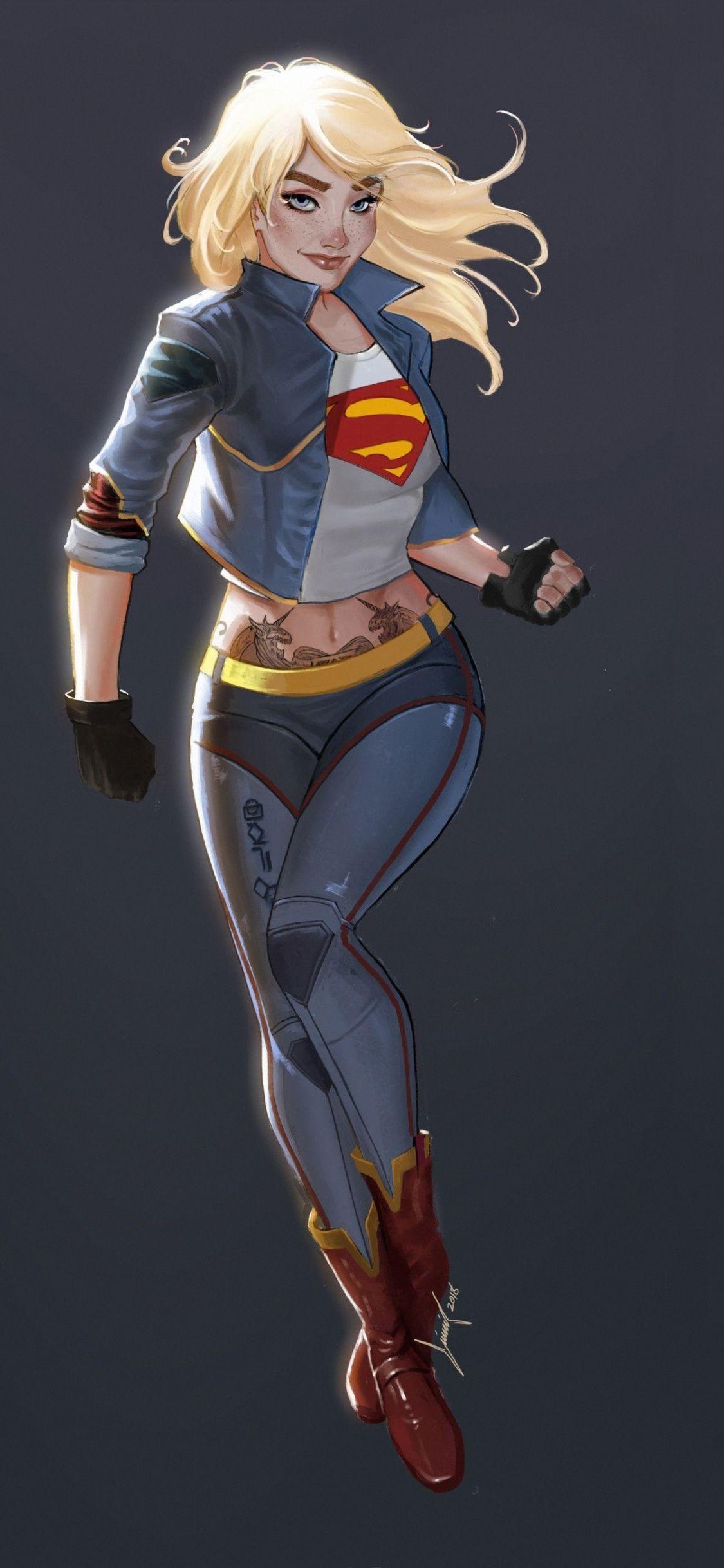 1125x2436 Urban, Minimal, Artwork, Supergirl .