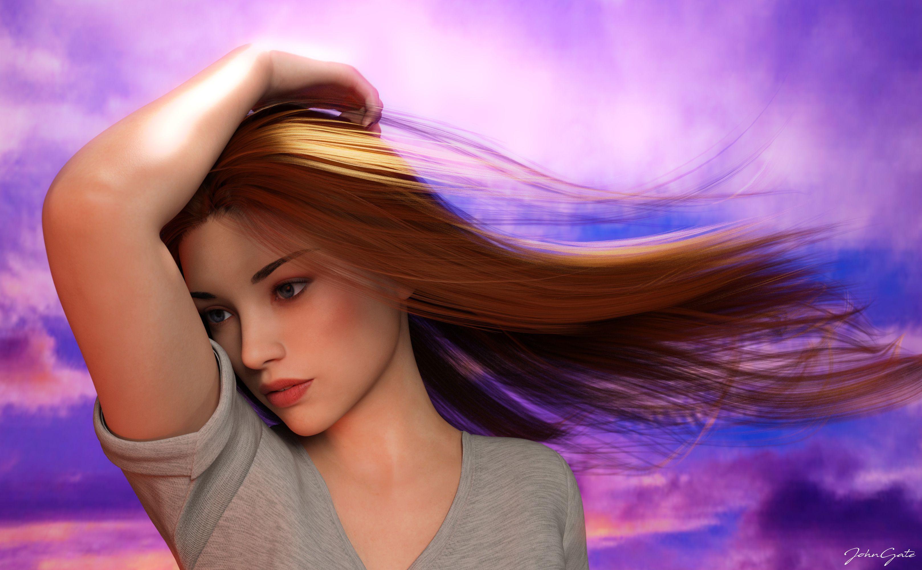 3236x2000 Brown Haired Girl Wallpaper .