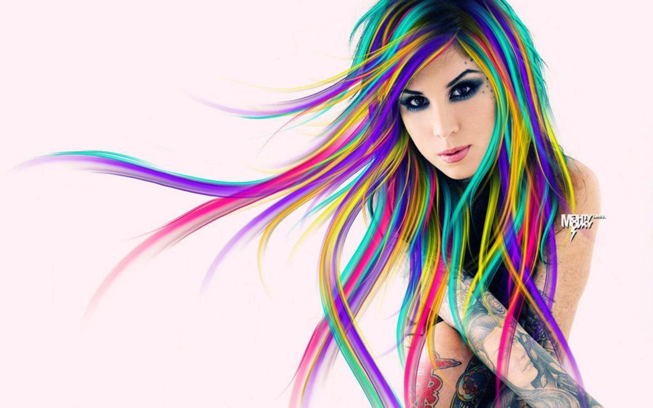 1280x800 Colour Hair Girl Wallpaper on .