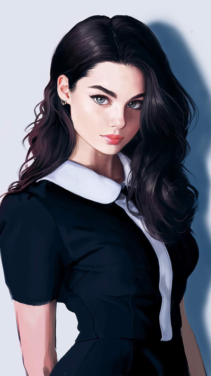 900x1600 Dark Blacked Hair Girl iPhone Wallpaper .