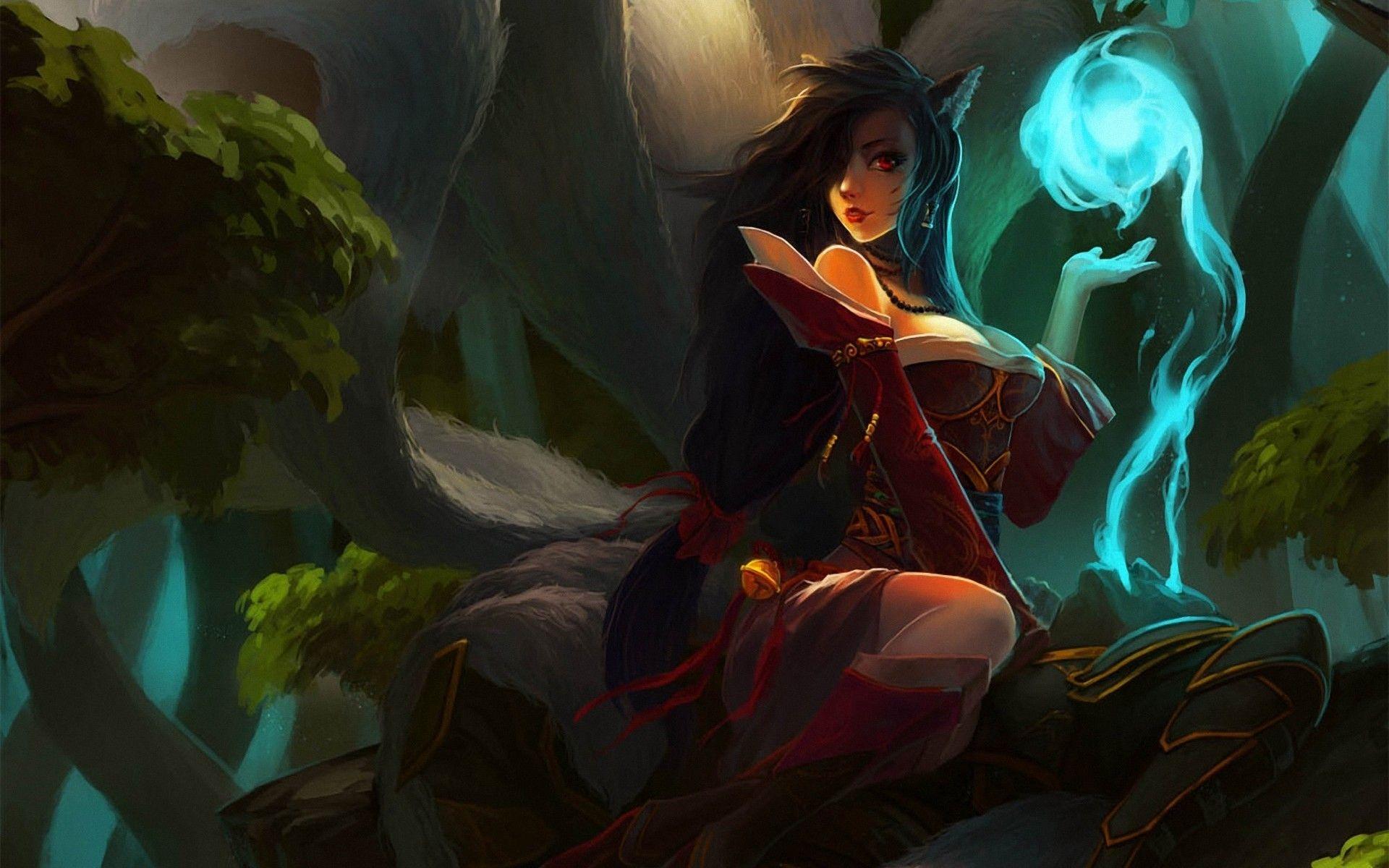 1920x1200 lol, League, Of, Legends, Ahri, Girl .