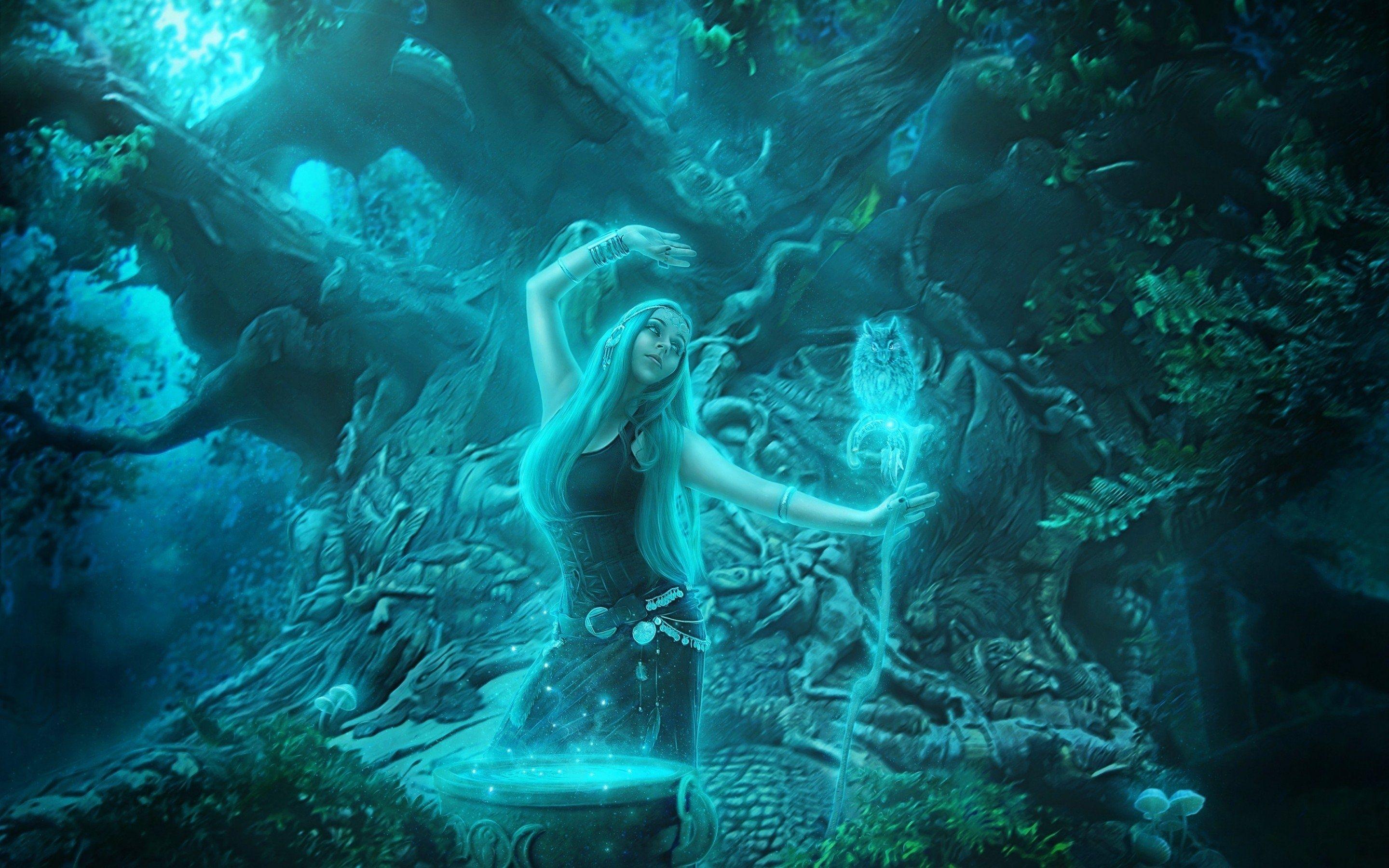 2880x1800 WallpaperD wallpaper. photo. picture. Fantasy, mystery, girl, witch, the spirit