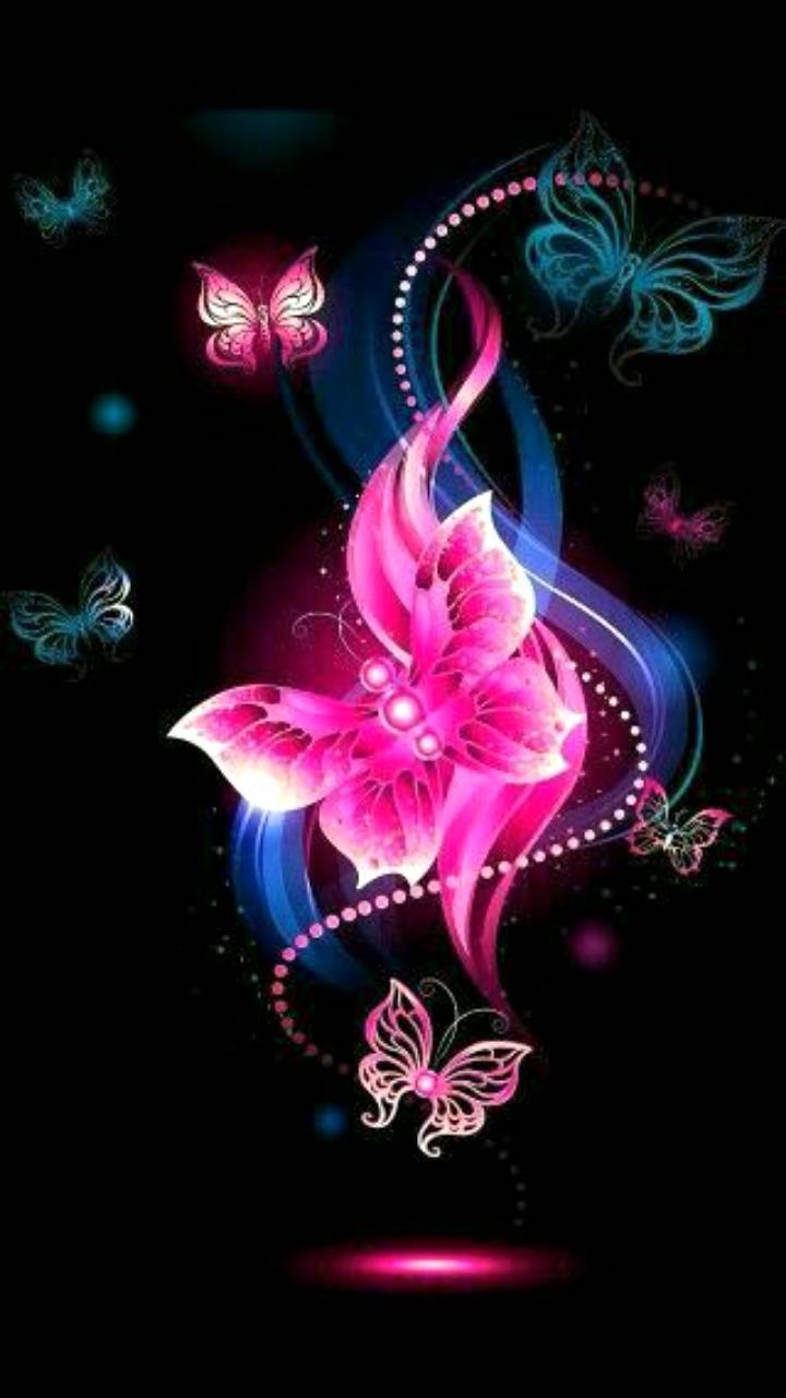 720x1280 cute pink butterfly wallpaper by kaeira .