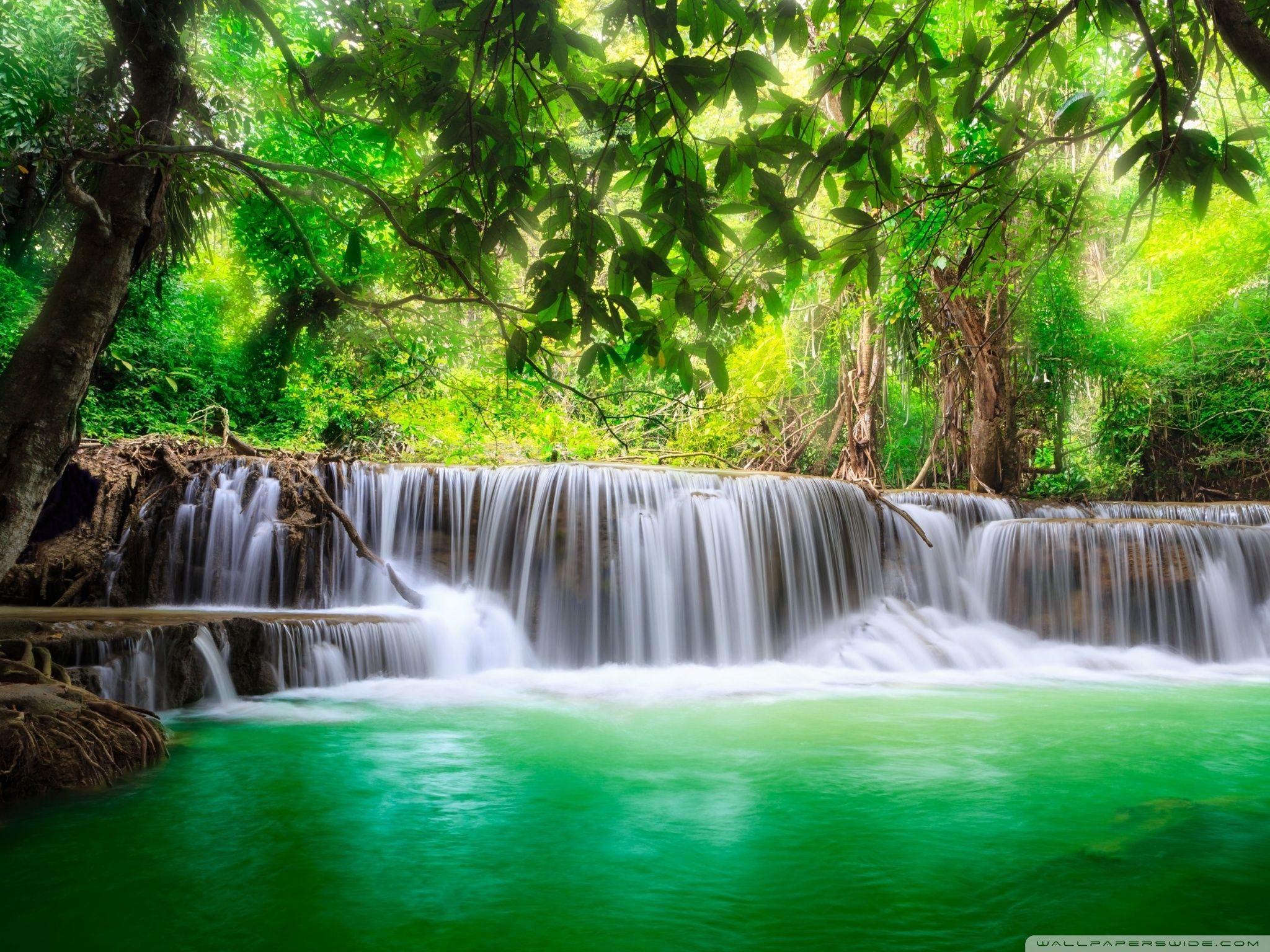 2048x1536 Green Tropical Waterfall ❤ 4K HD Desktop Wallpaper for 4K Ultra HD