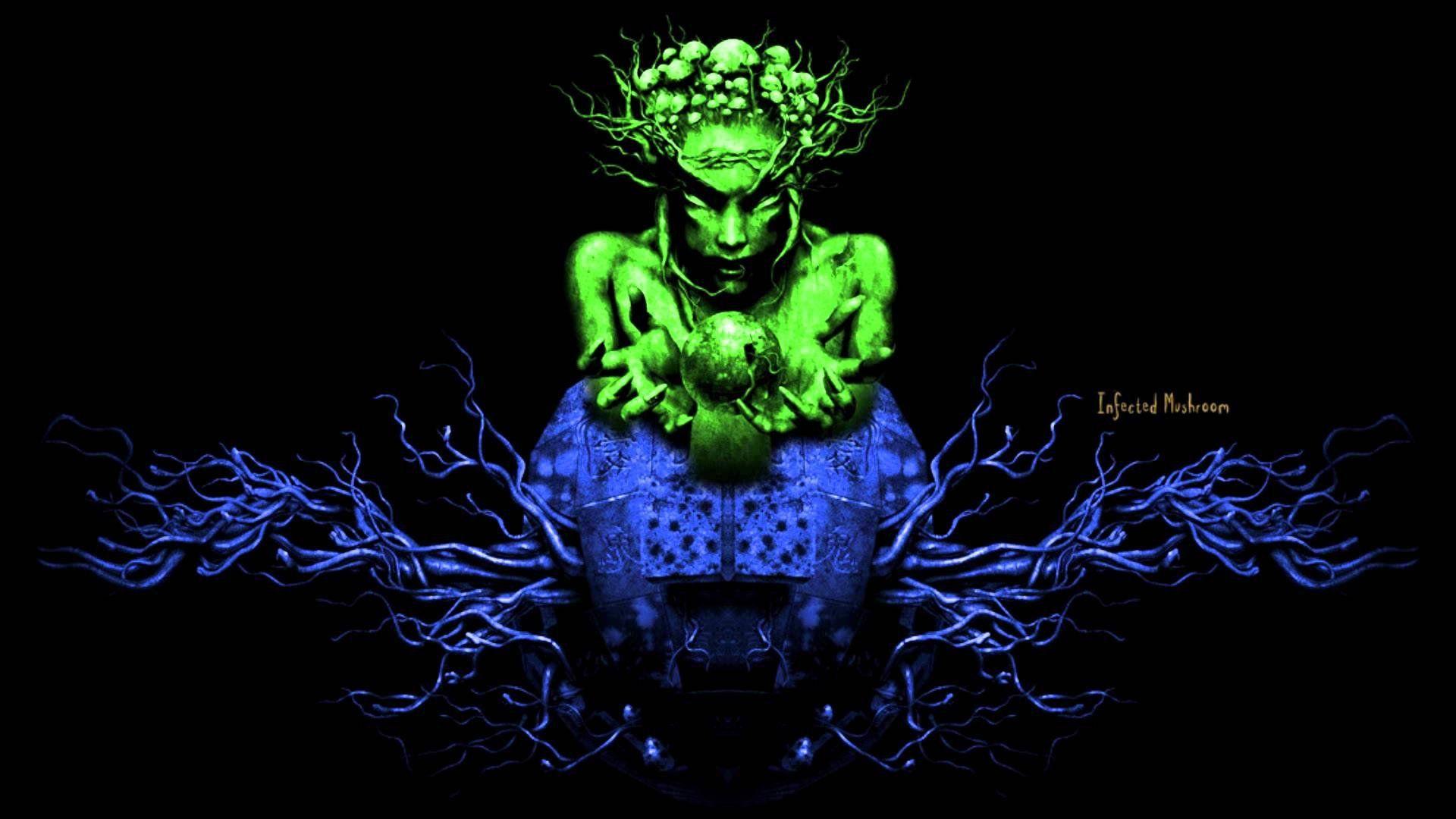 1920x1080 infected, Mushroom, Psychedelic, Trance, Electro, House, Electronica, Electronic, Rock, Industrial, Disc, Jockey, 1imush, Artwork, Fantasy Wallpaper HD / Desktop and Mobile Background