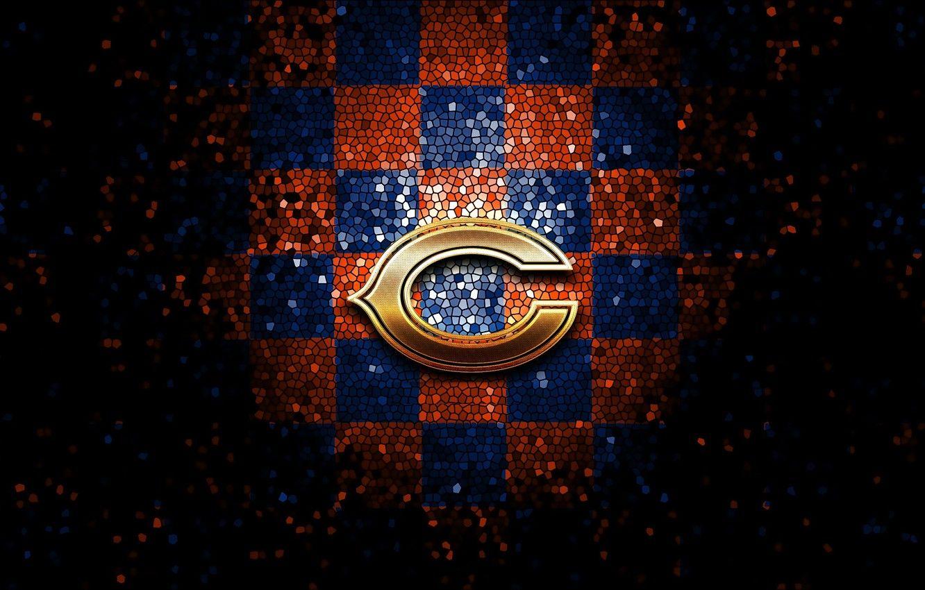 1332x850 Wallpaper wallpaper, sport, logo, NFL, glitter, checkered, Chicago Bears image for desktop, section спорт