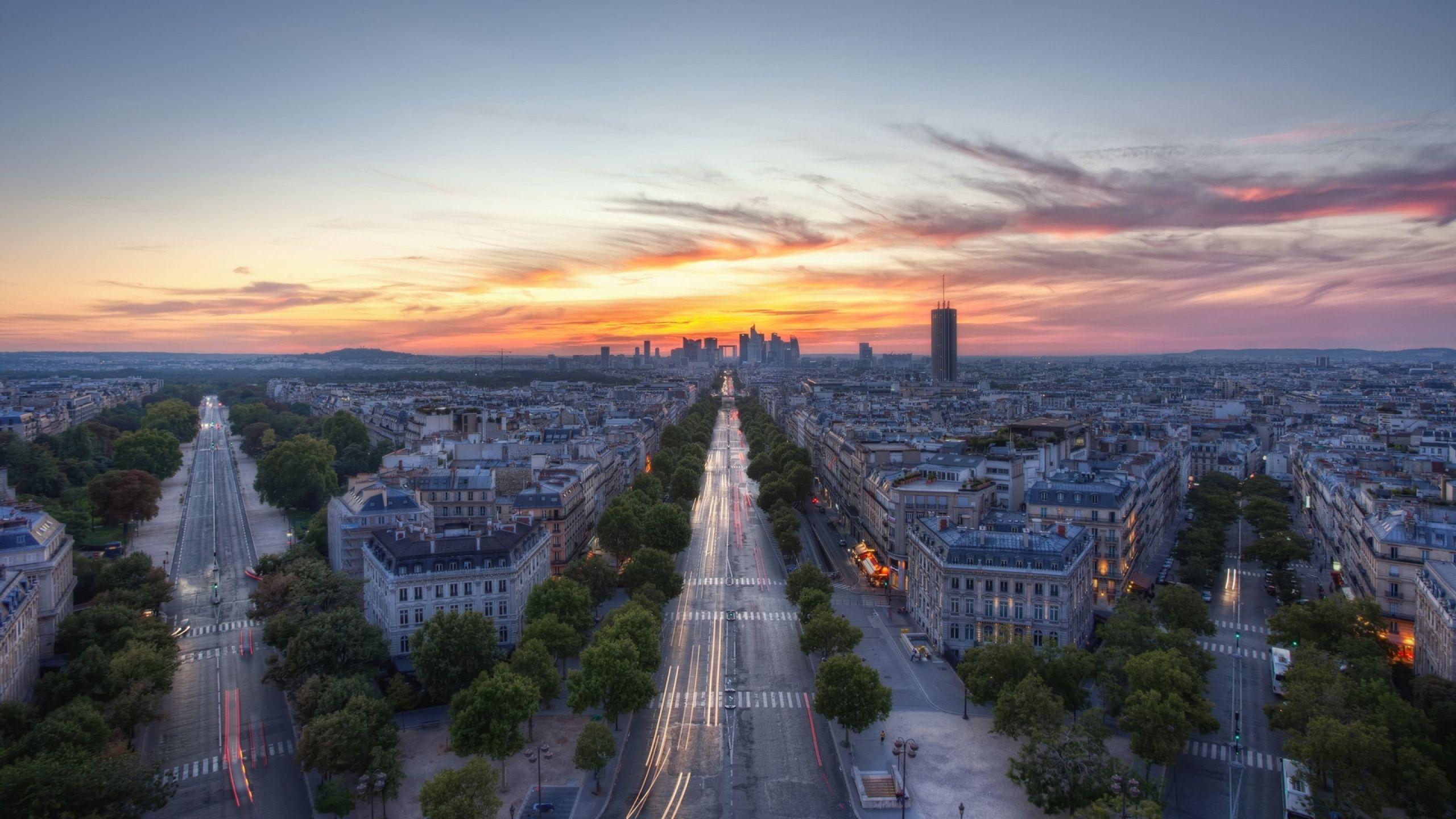 2560x1440 Sunset Paris France MacBook Air .