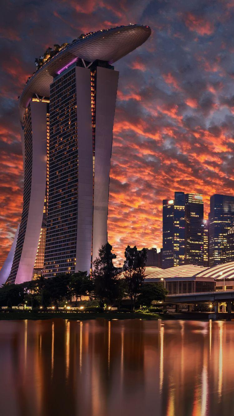 750x1334 Singapore Skyscrapers Marina Bay Sands Evening 4k iPhone iPhone 6S, iPhone 7 HD 4k Wallpaper, Image, Background, Photo and Picture