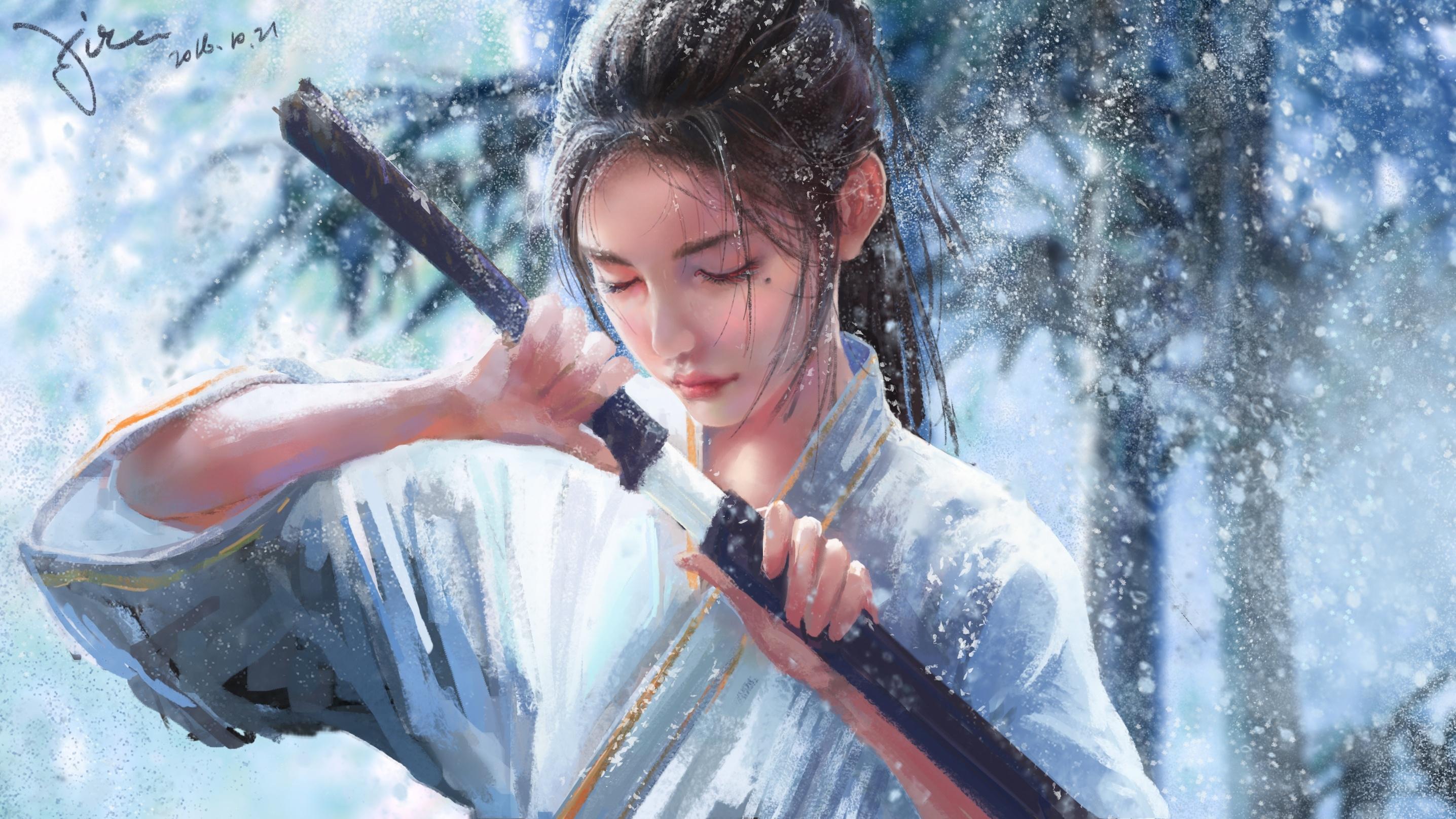 2872x1615 Download Japanese Woman Wallpaper Desktop Background