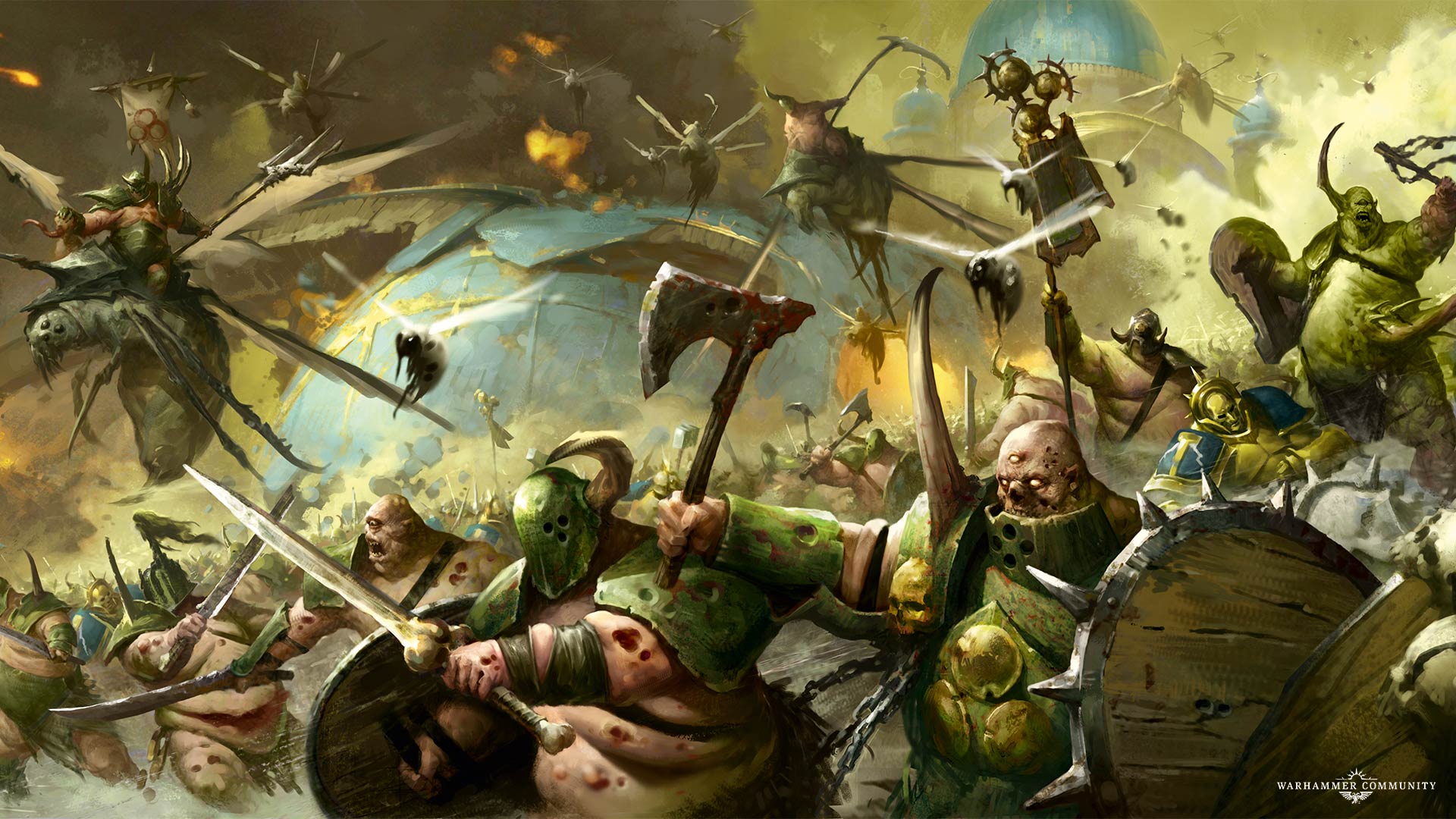 1920x1080 Nurgle Pusgoyle Blightlords Fly High of Lost Souls