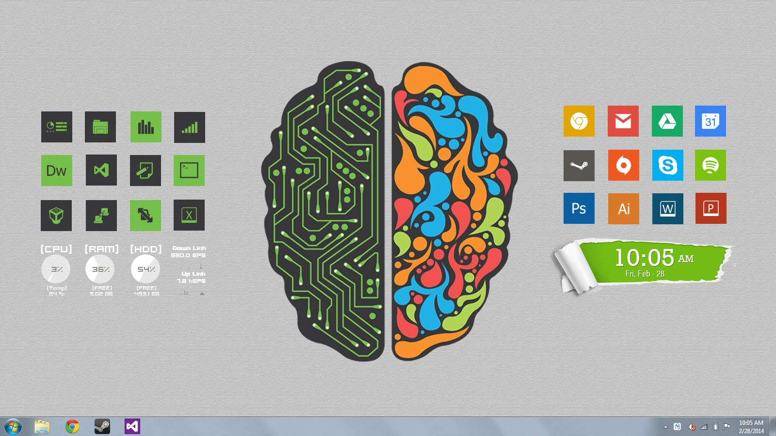 1600x900 Left Brain Right Brain Wallpaper