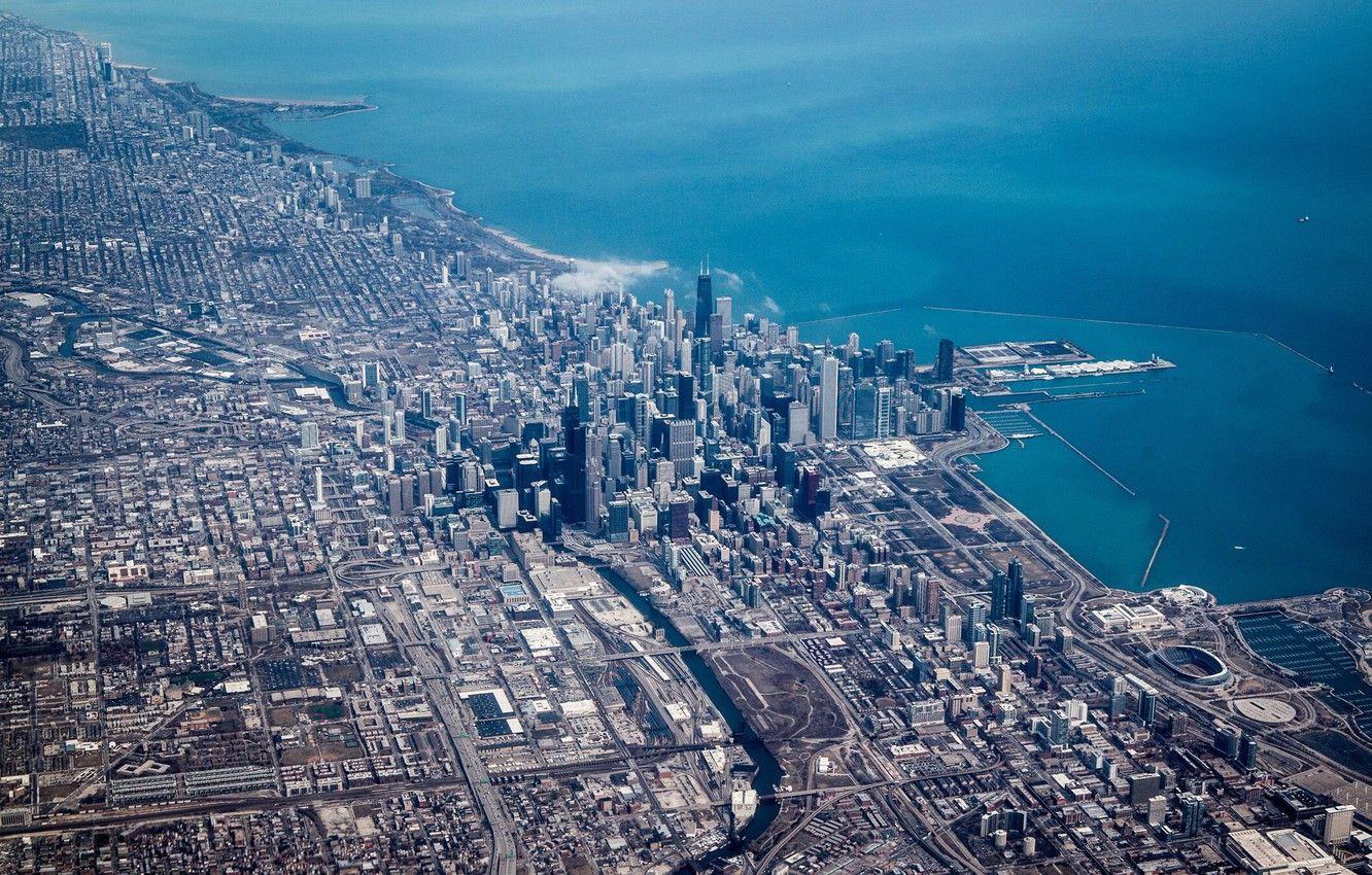 1332x850 Wallpaper the city, lake, Chicago .