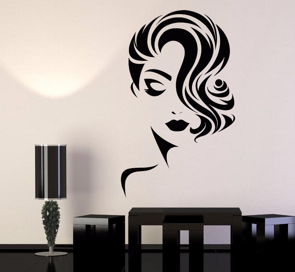 1000x922 Girl Face Wall Decal Removable .