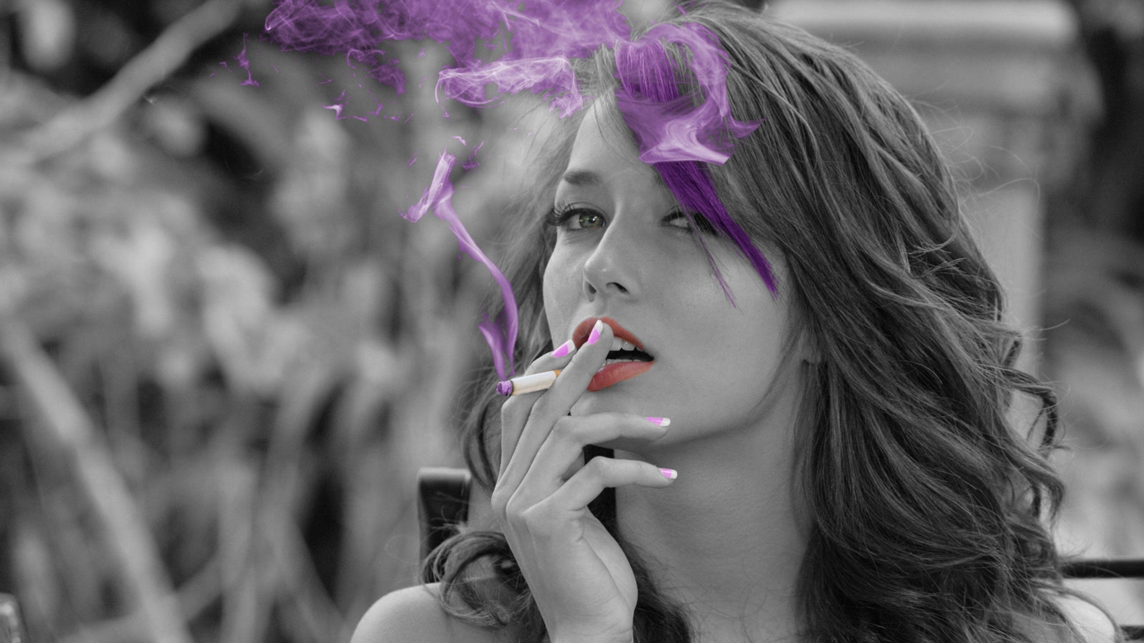 3840x2160 Smoking Girl