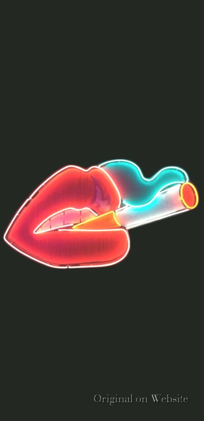 700x1439 Trend iPhone Wallpaper Neon Smoking Lips Wallpaper iPhone HD Wallpaper