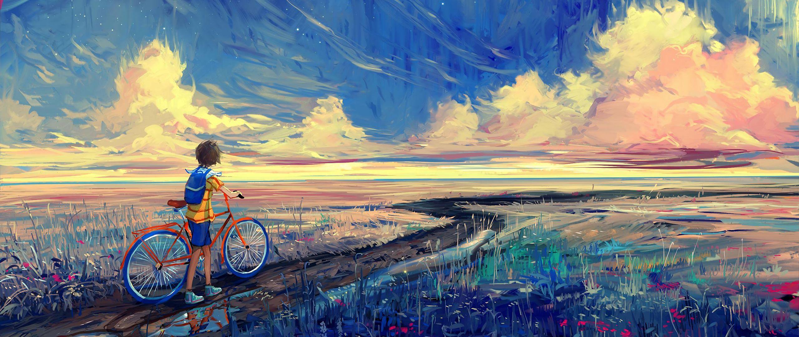 bicycle art painting