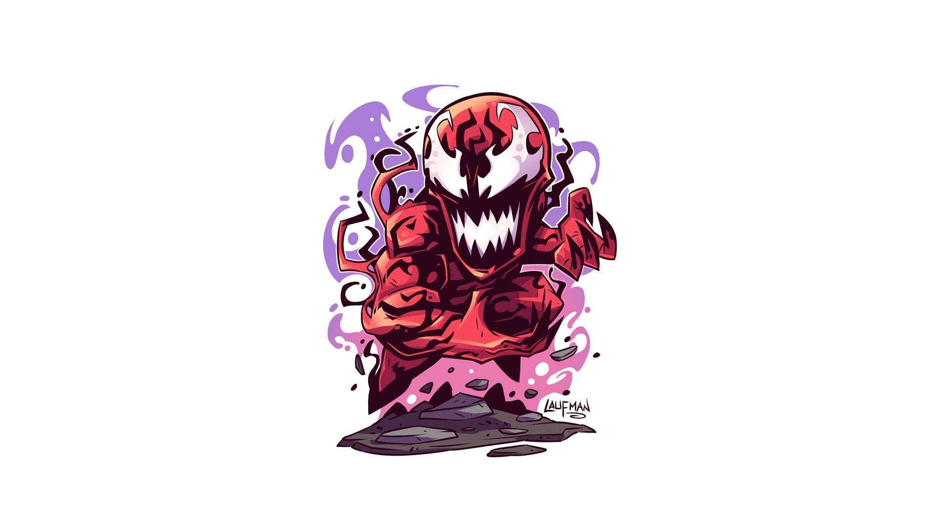 1920x1080 Download Carnage, villain, minimal, art .