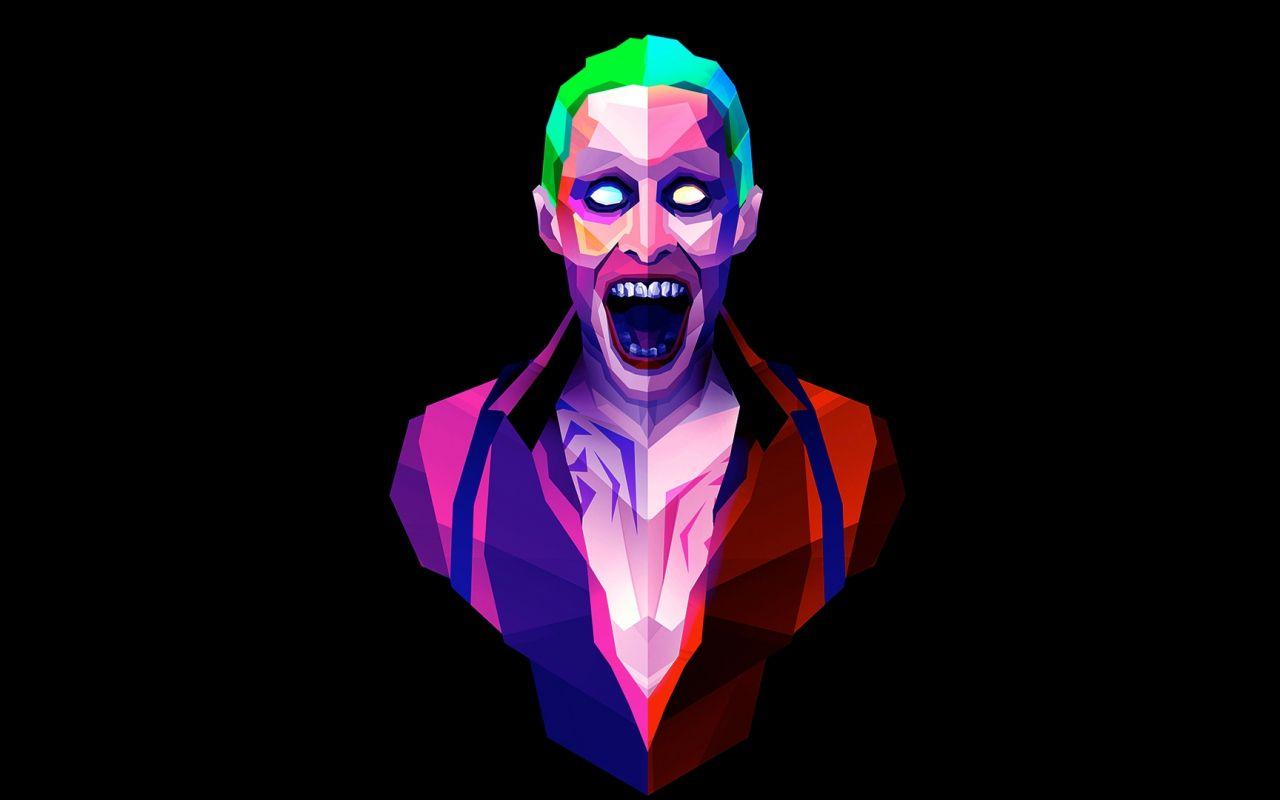 1280x800 Low Poly, Art, Joker, Colorful, Minimal .