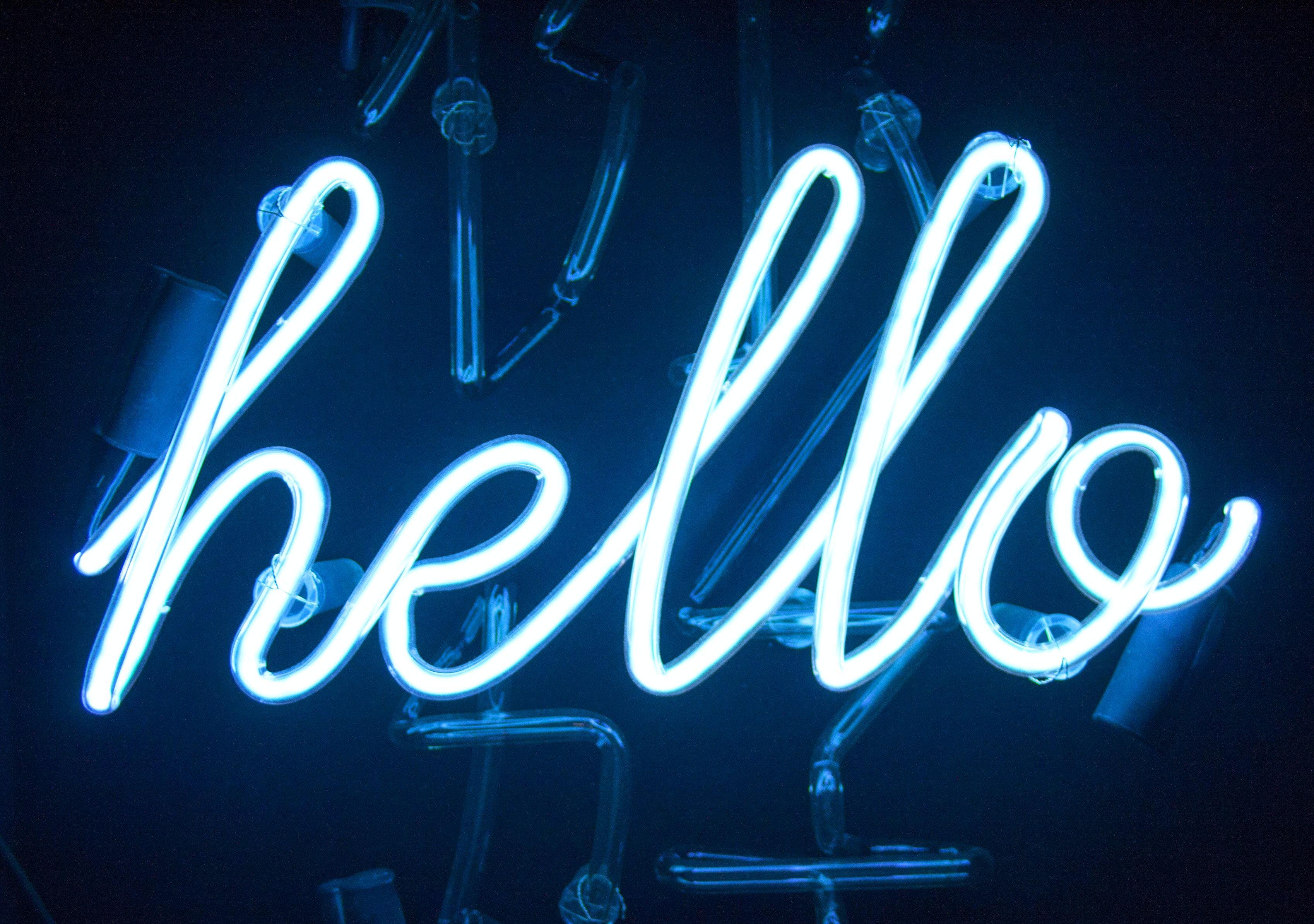 3396x2388 Blue Aesthetic Neon Words .