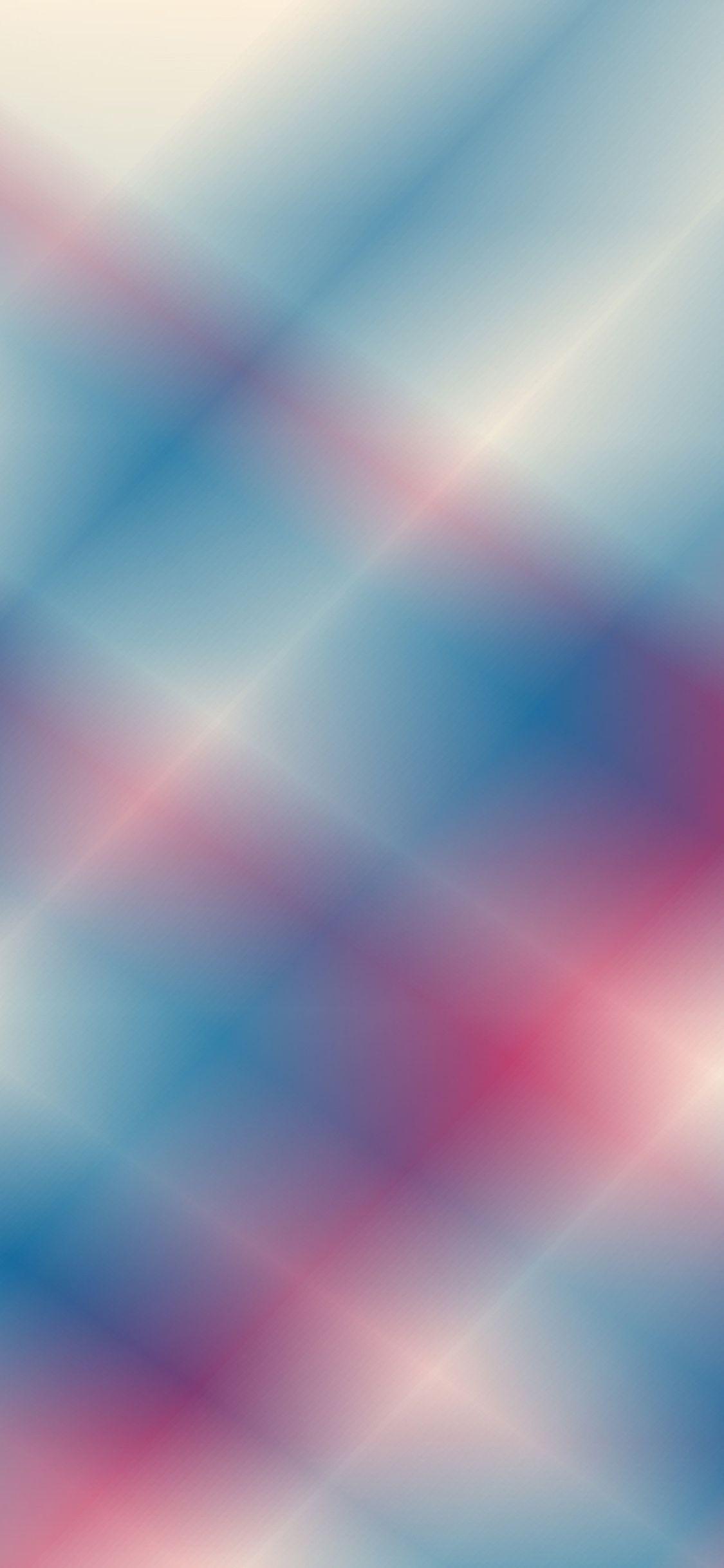 1125x2436 Blurry Lines Blue Red Pattern .