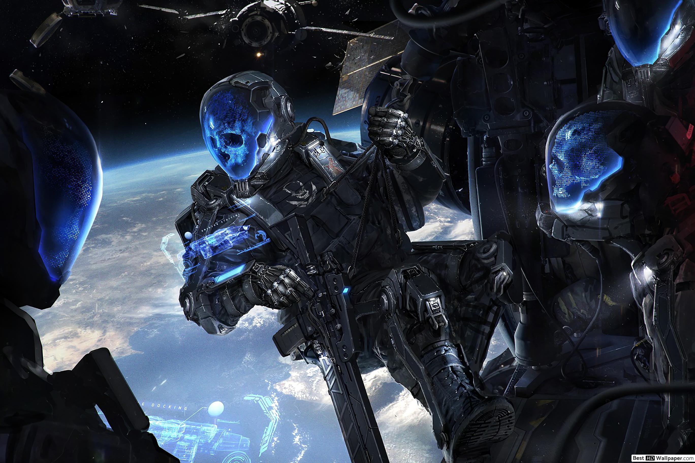 2736x1824 Space Skull Soldiers HD wallpaper