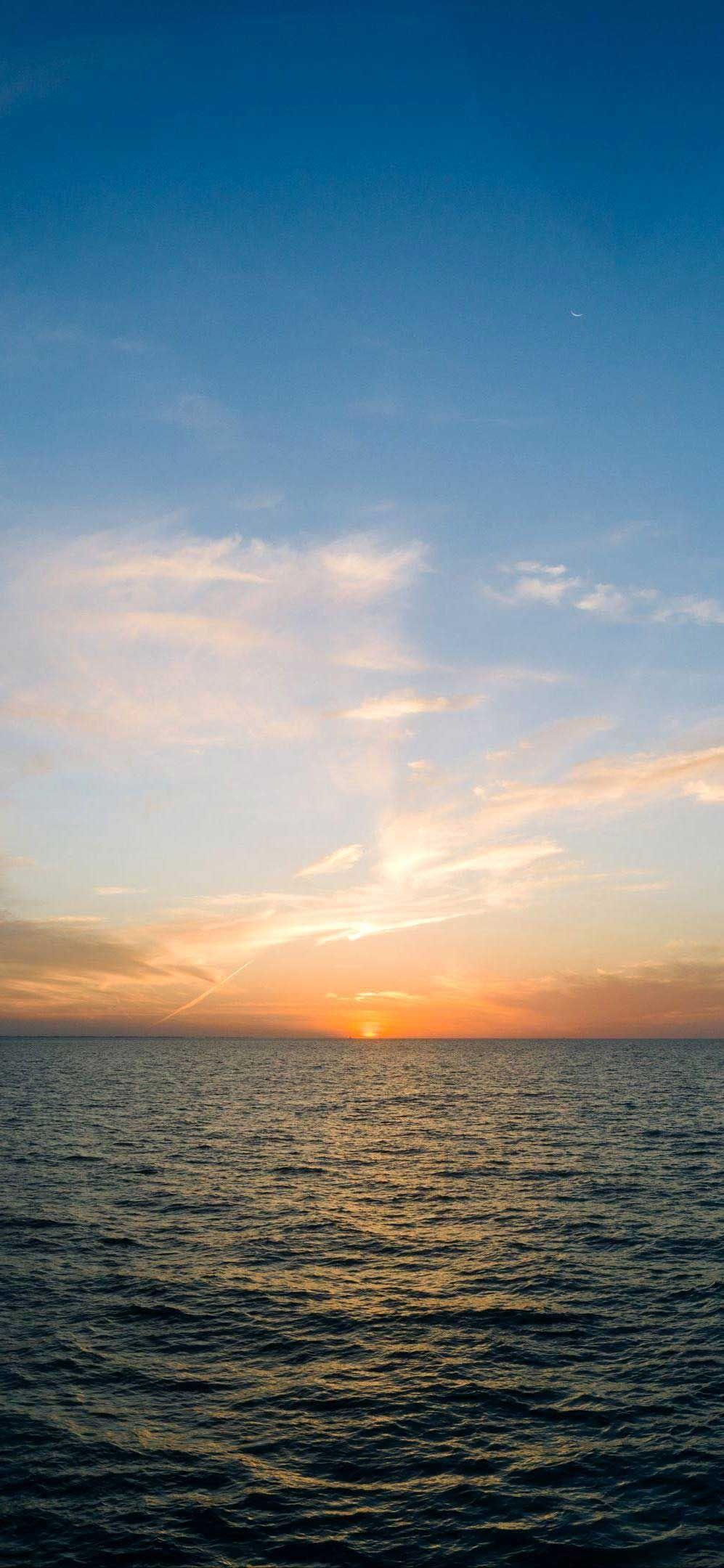 997x2160 iPhone X Wallpaper Sea horizon sunset .com