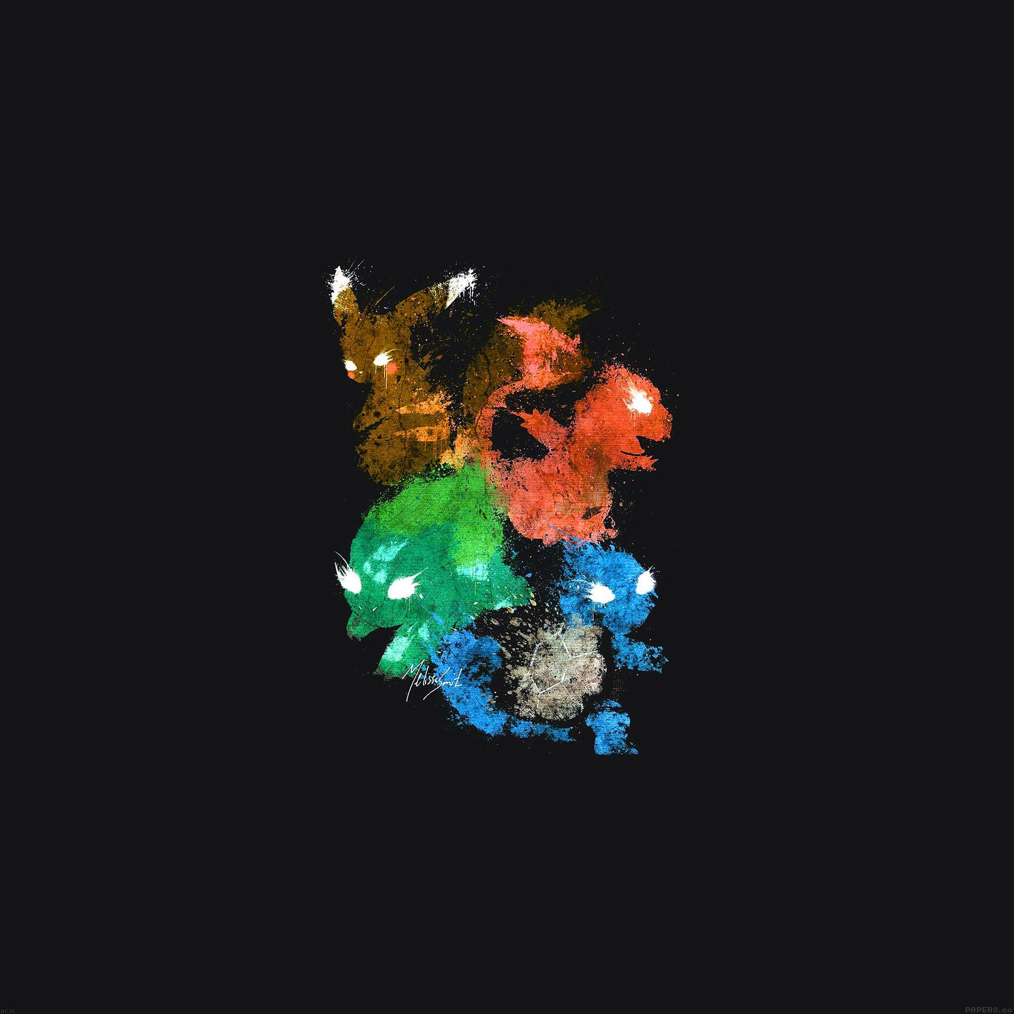 2048x2048 Cool Dark Pokemon Background