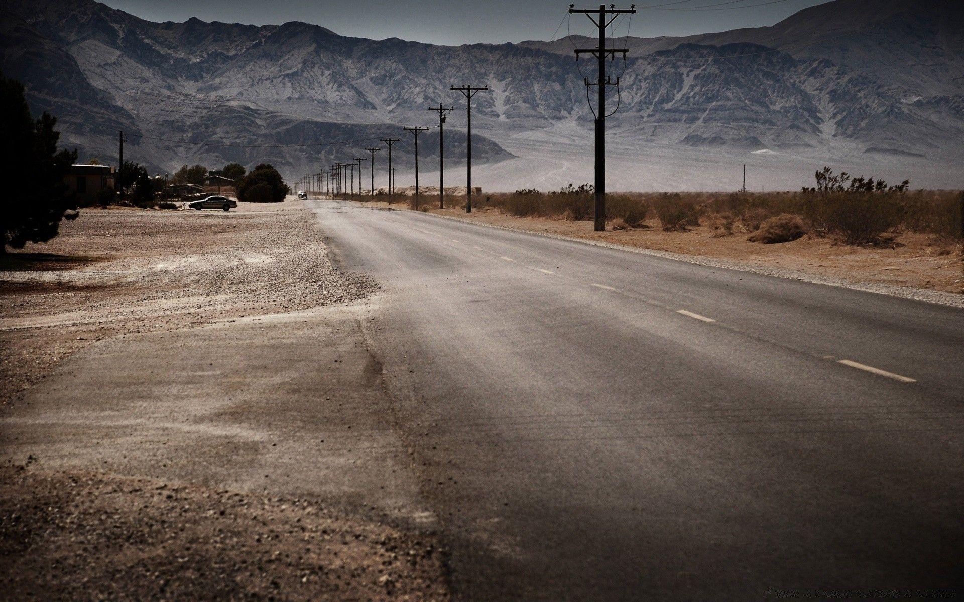 1920x1200 Desert Road And Mountains. Android wallpaper for free