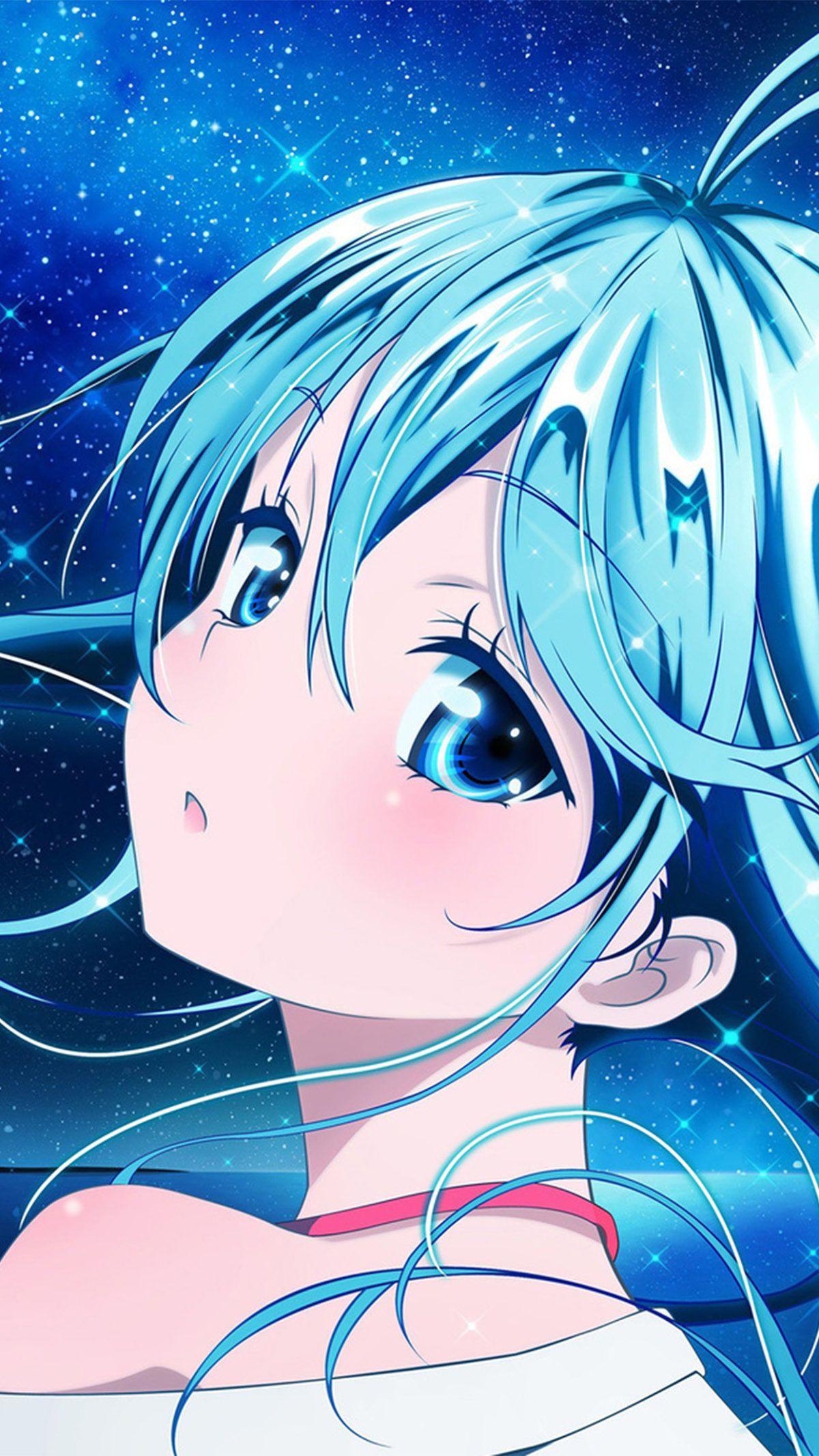 1200x2133 Anime Girl Blue Beautiful Arum Art .wallpaper