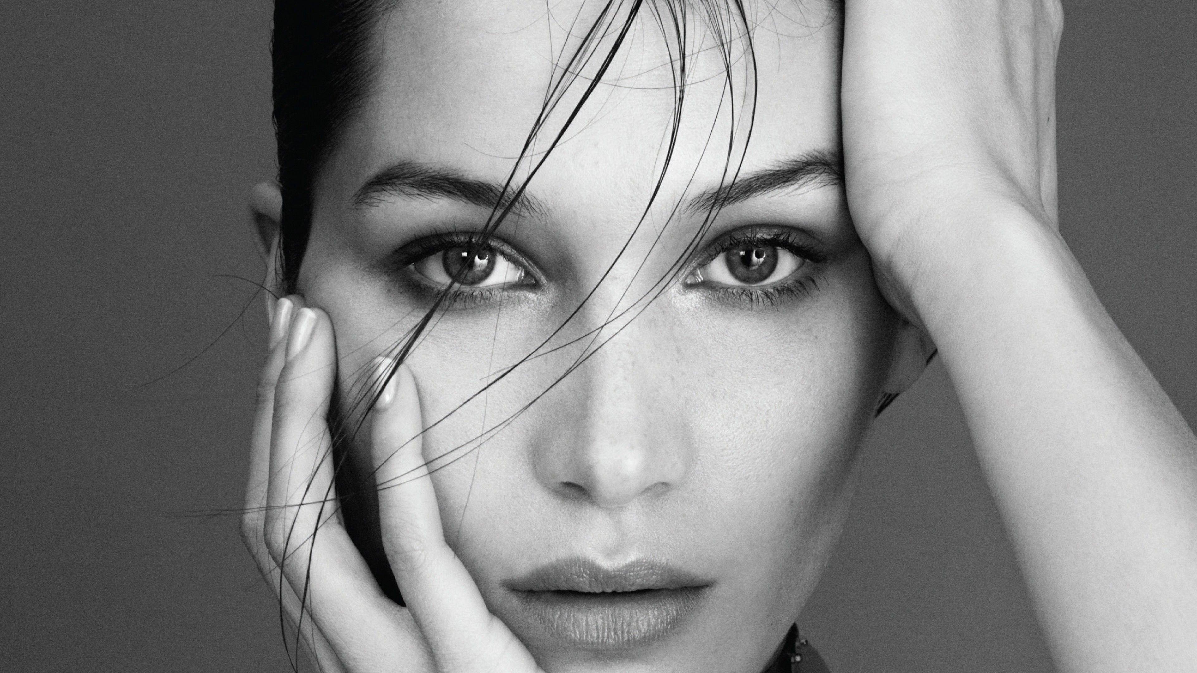 3840x2160 Bella Hadid, Black And White .
