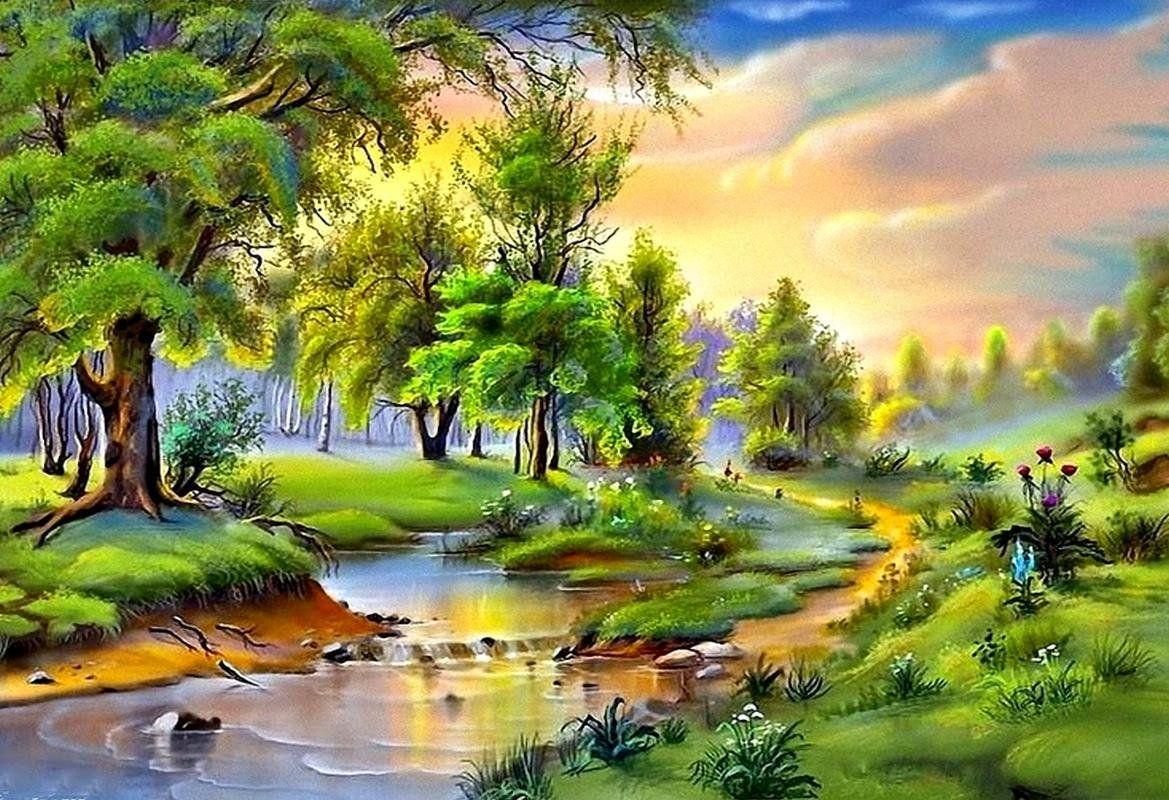 1169x800 Art Nature Painting Wallpaper
