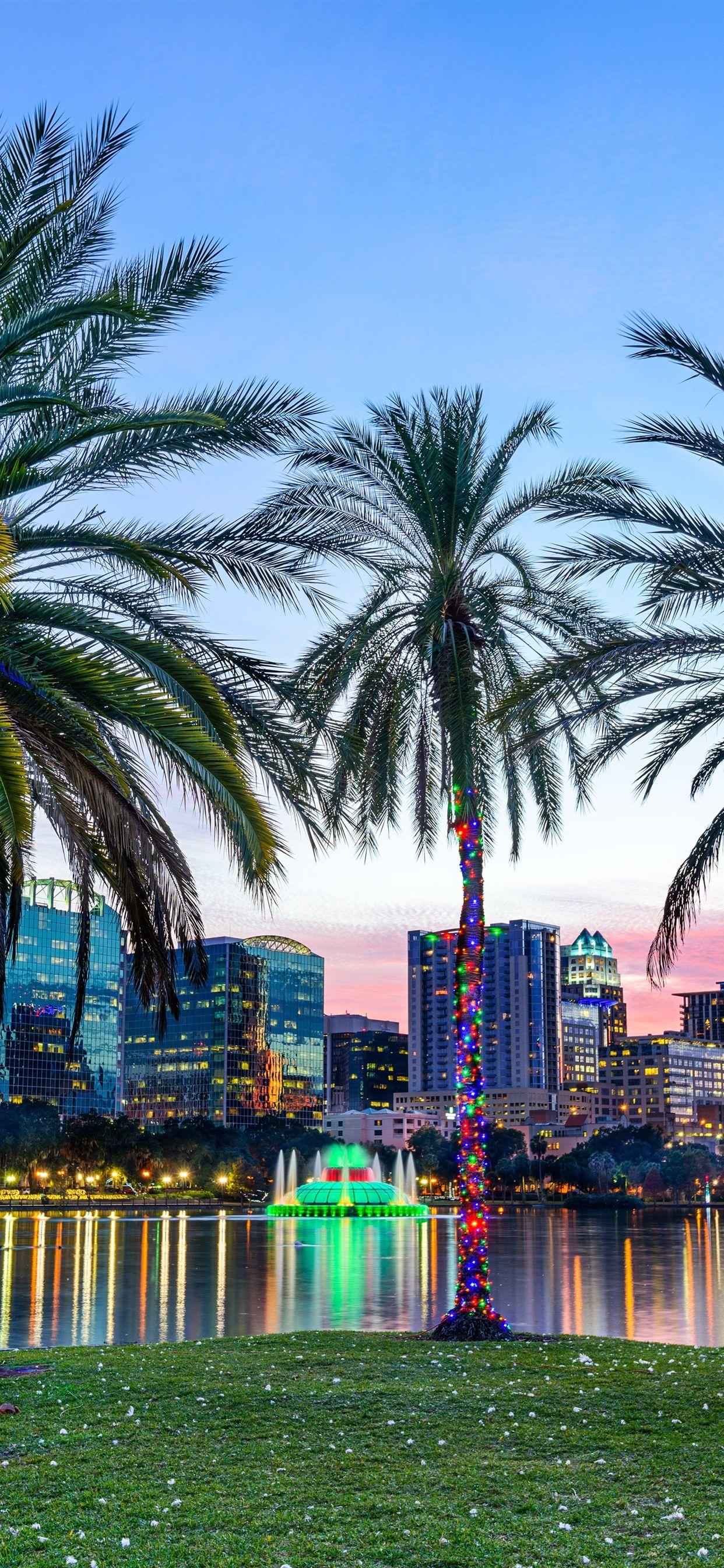 1242x2688 iPhone Wallpaper Lake Eola Park .