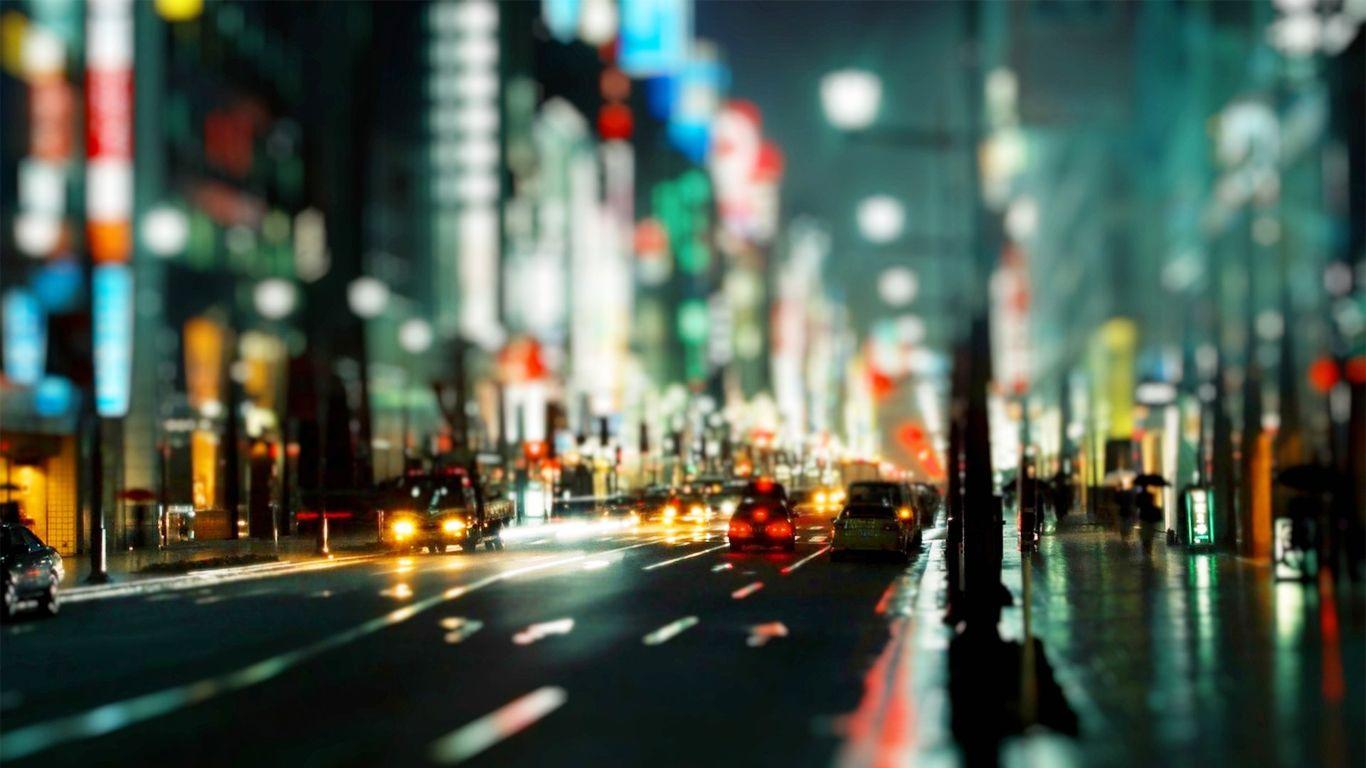 1366x768 City Streets (HD wallpaper)