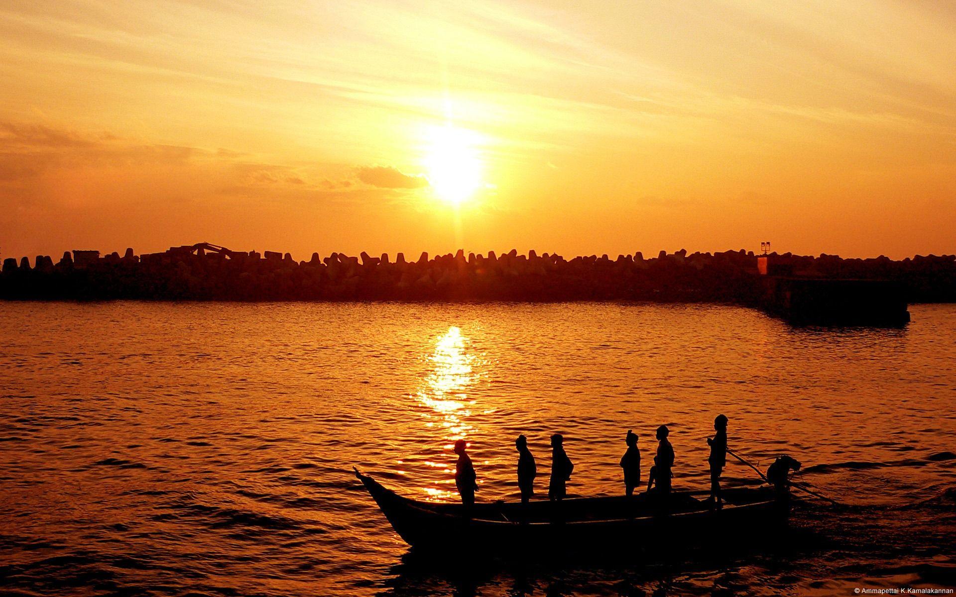 1920x1200 Sunset Beach Chennai India Windows 10 .