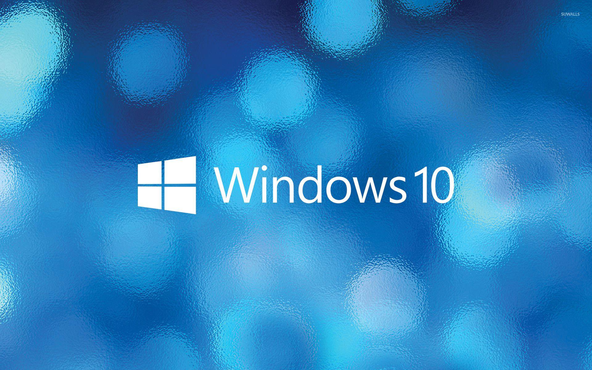 1920x1200 text logo over the blue bokeh wallpaper .
