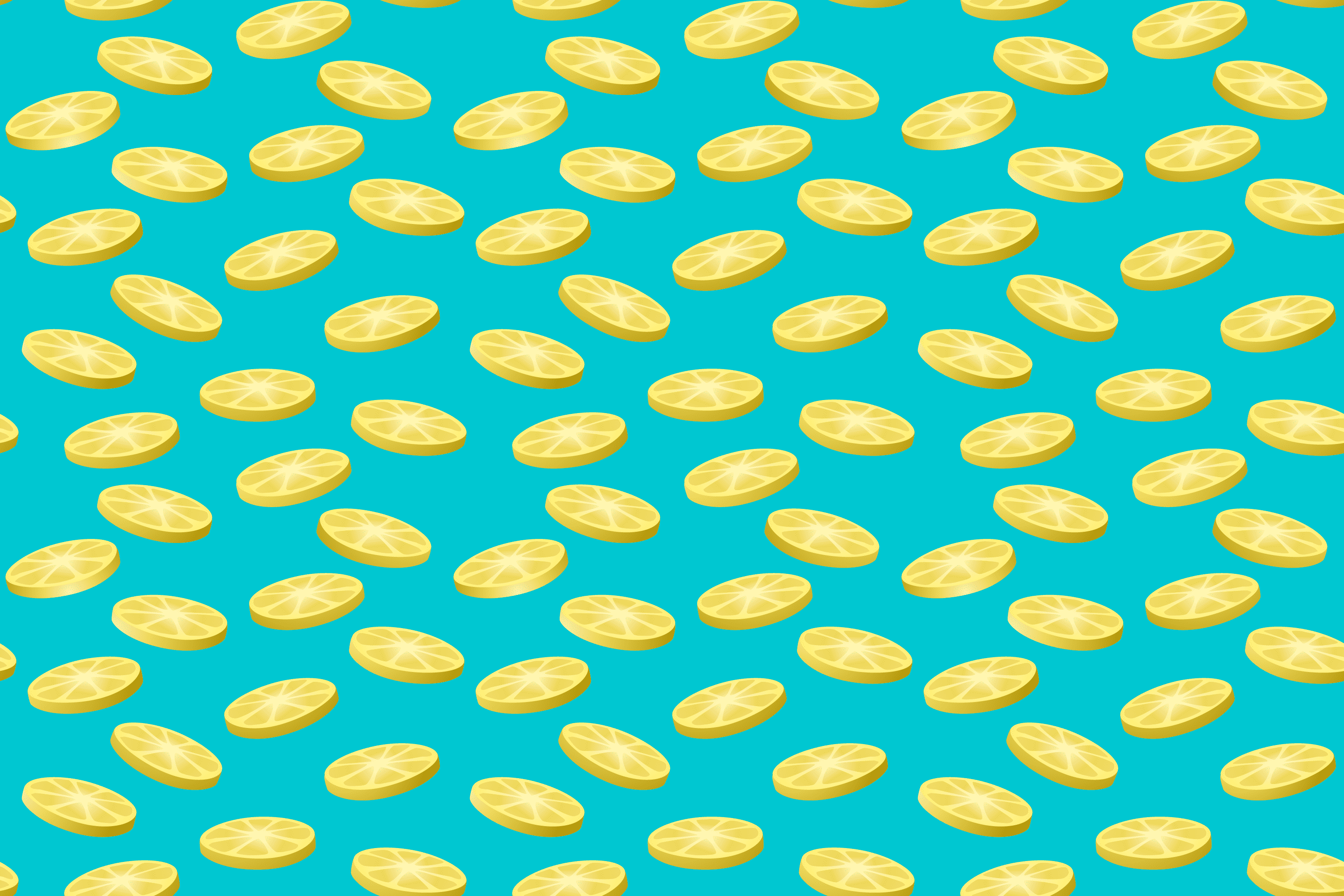 3000x2000 Lemon slices pattern on blue background .