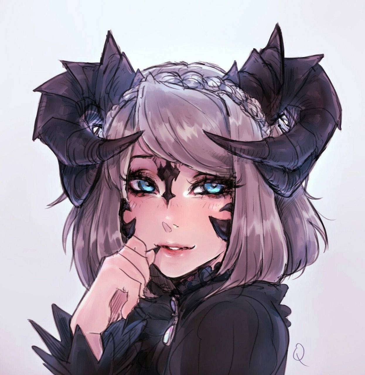 1246x1280 Cute Demon girl wallpaper by Liuka7 .