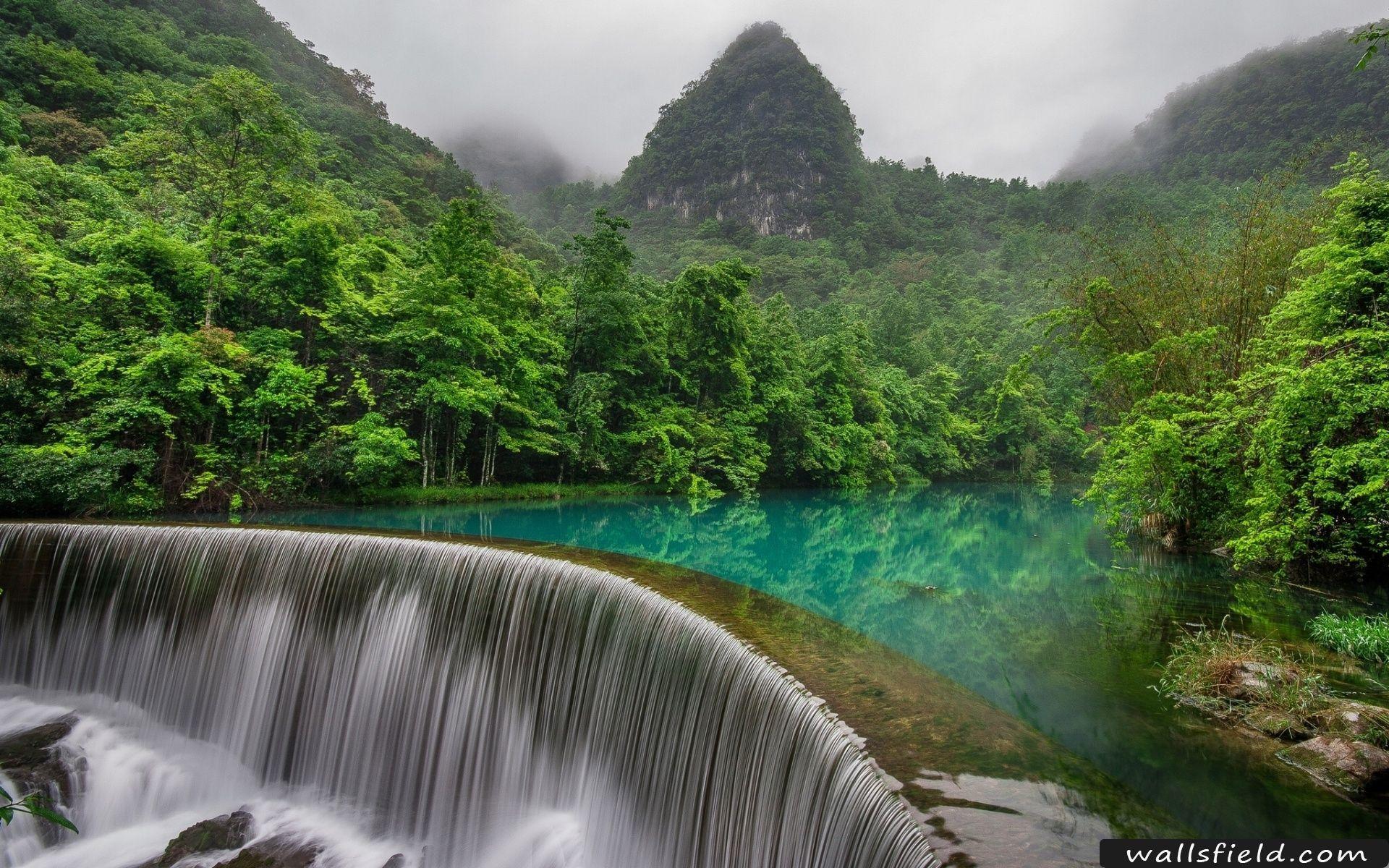 1920x1200 Forest Waterfall Cave.com .com