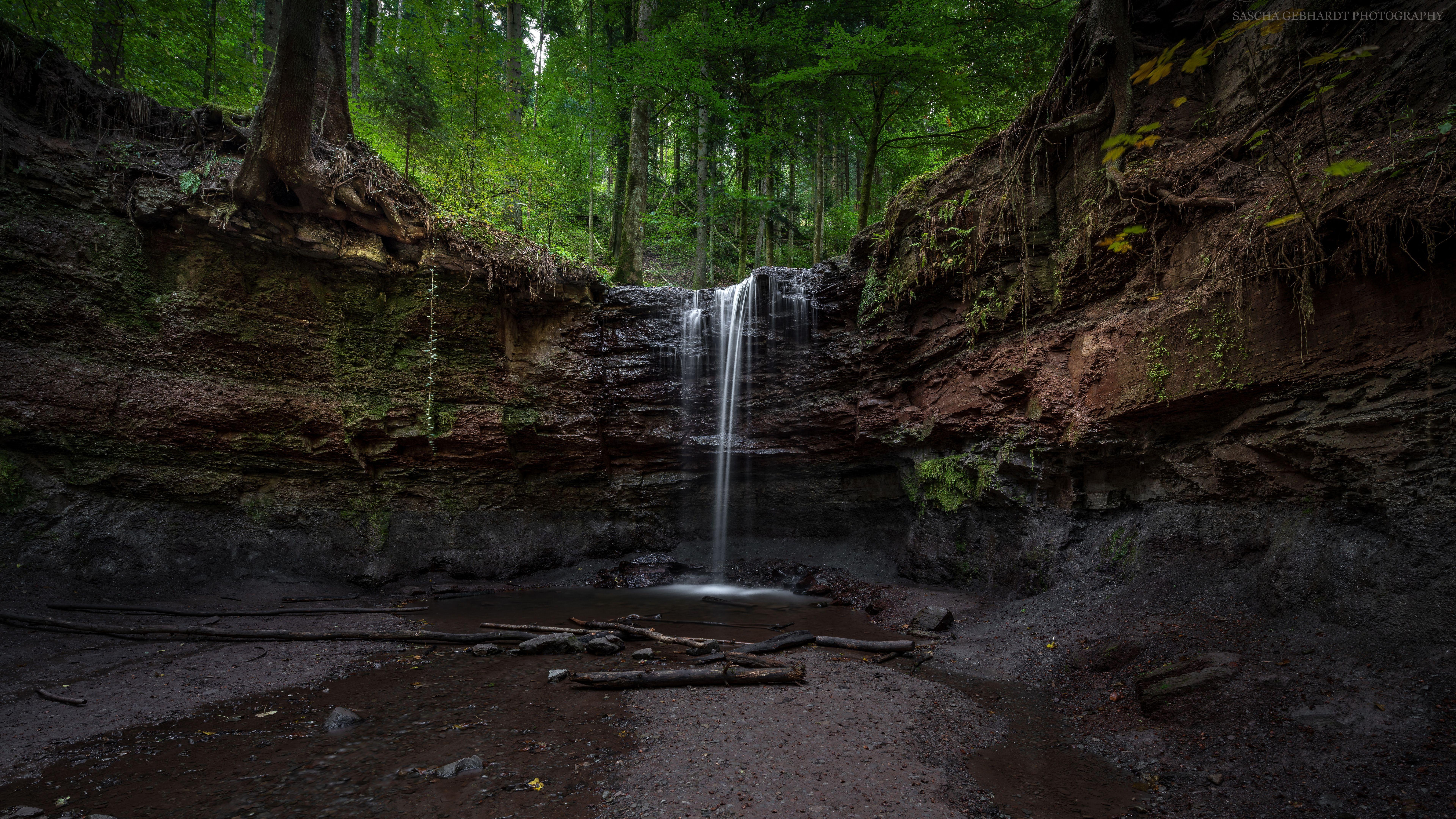 7680x4320 Waterfall Forest 8k 8k HD 4k Wallpaper .