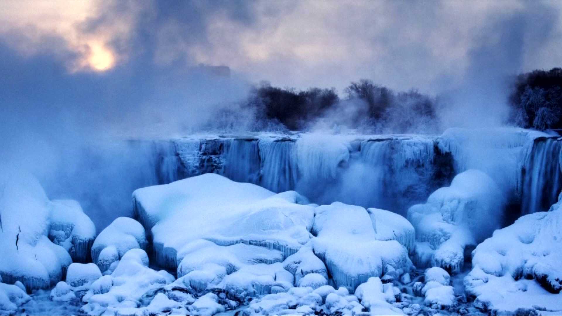 1920x1080 Polar vortex transforms Niagara Falls .