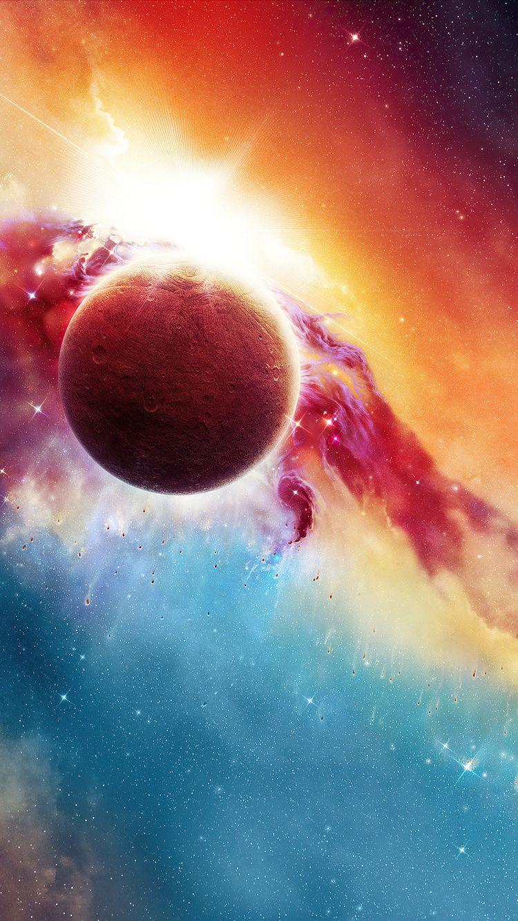 750x1334 Planet Colorful Universe Stars .