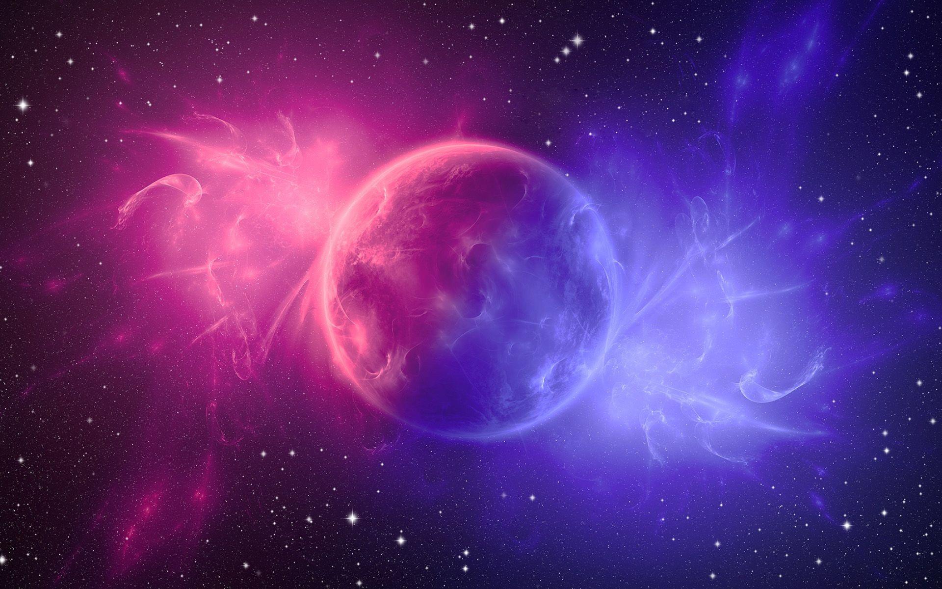 1920x1200 wallpaper puprle planet, abstract .