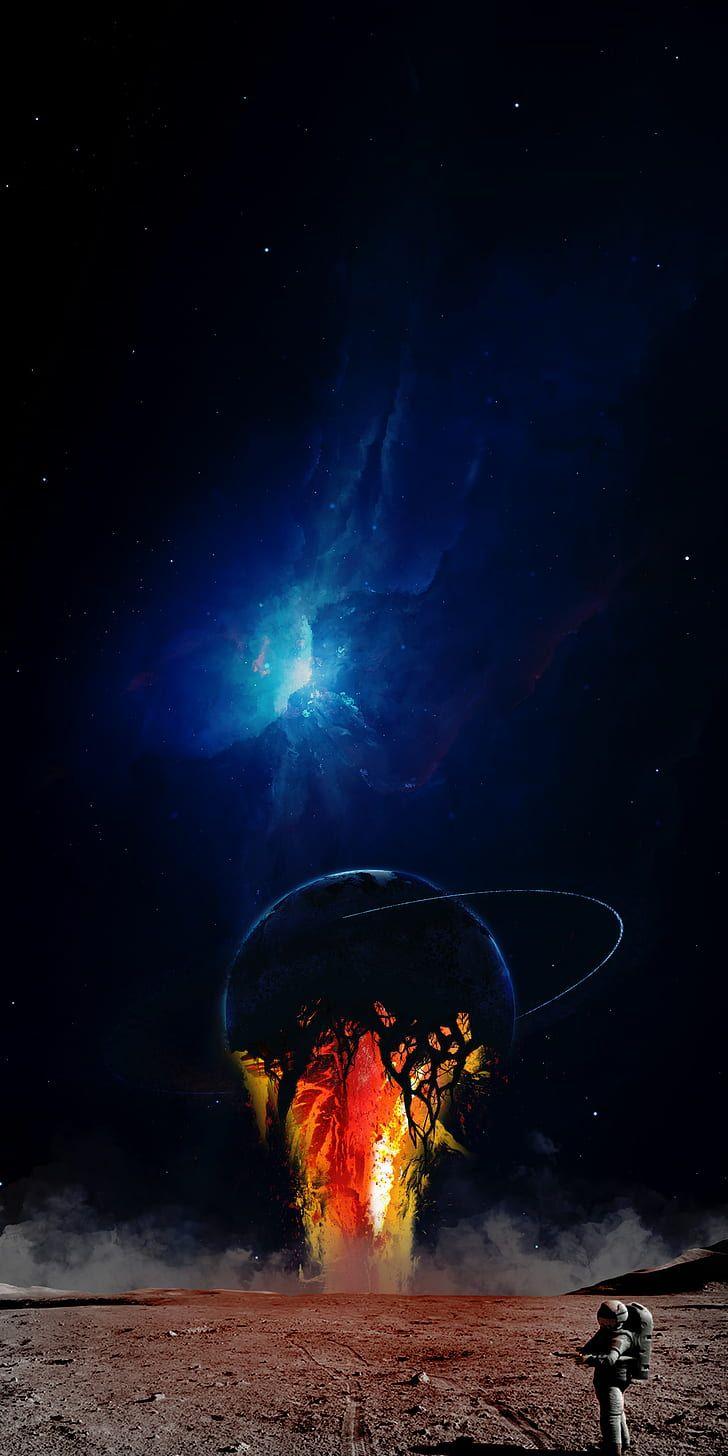 728x1456 Astronout Galaxy Wallpaper 4k iPhone .